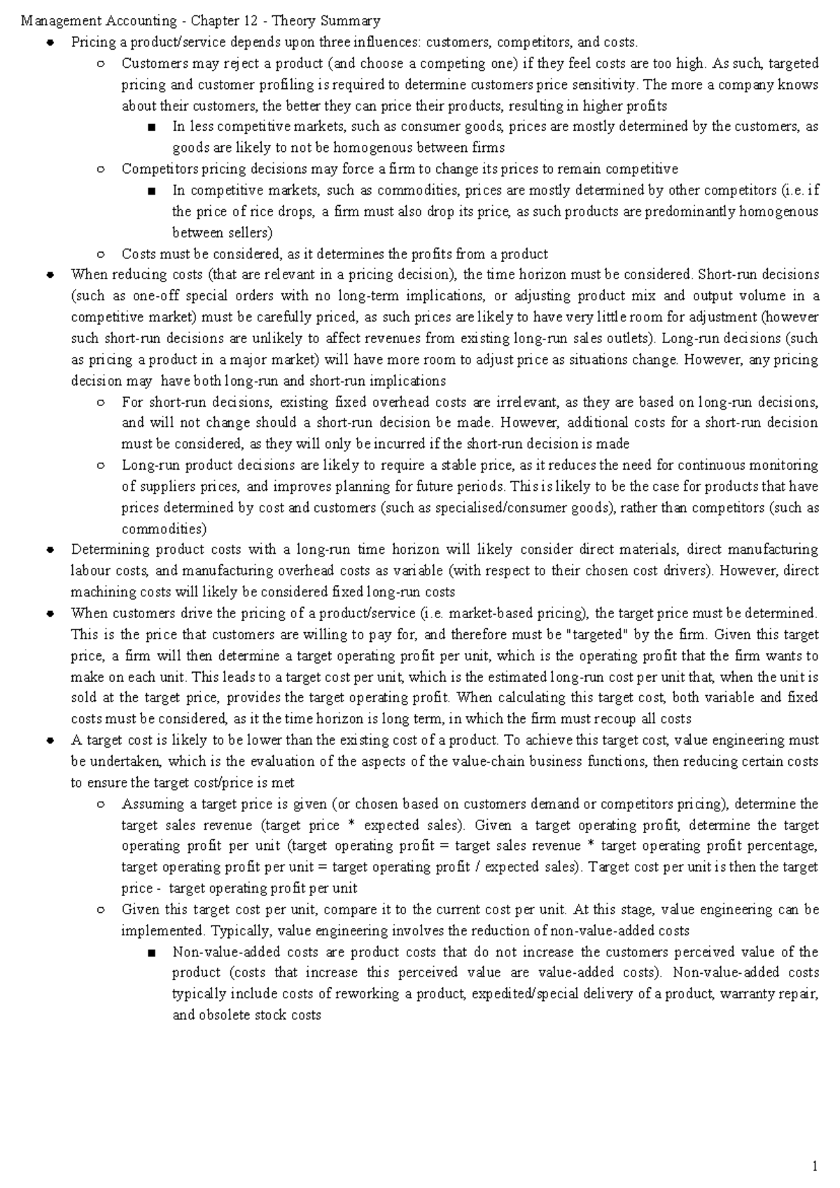Chapter 12 Management Accounting Management Accounting Chapter 12