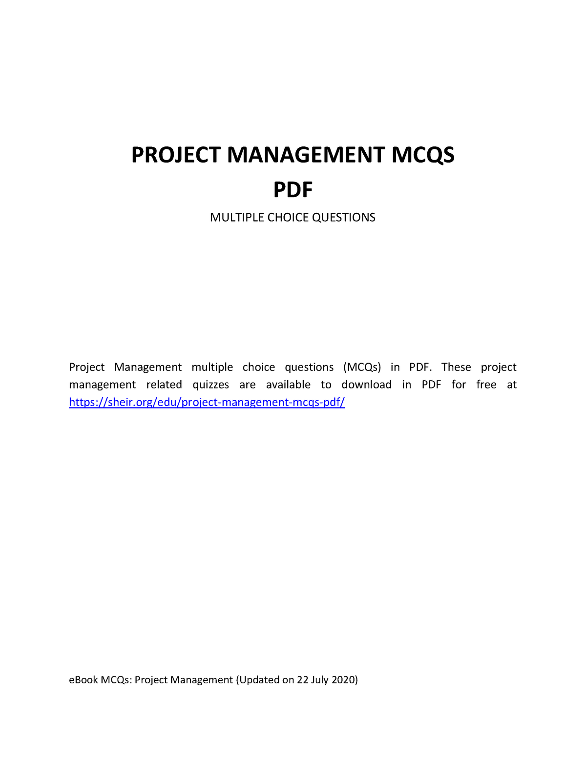 Project-management-mcqs - PROJECT MANAGEMENT MCQS PDF MULTIPLE CHOICE ...