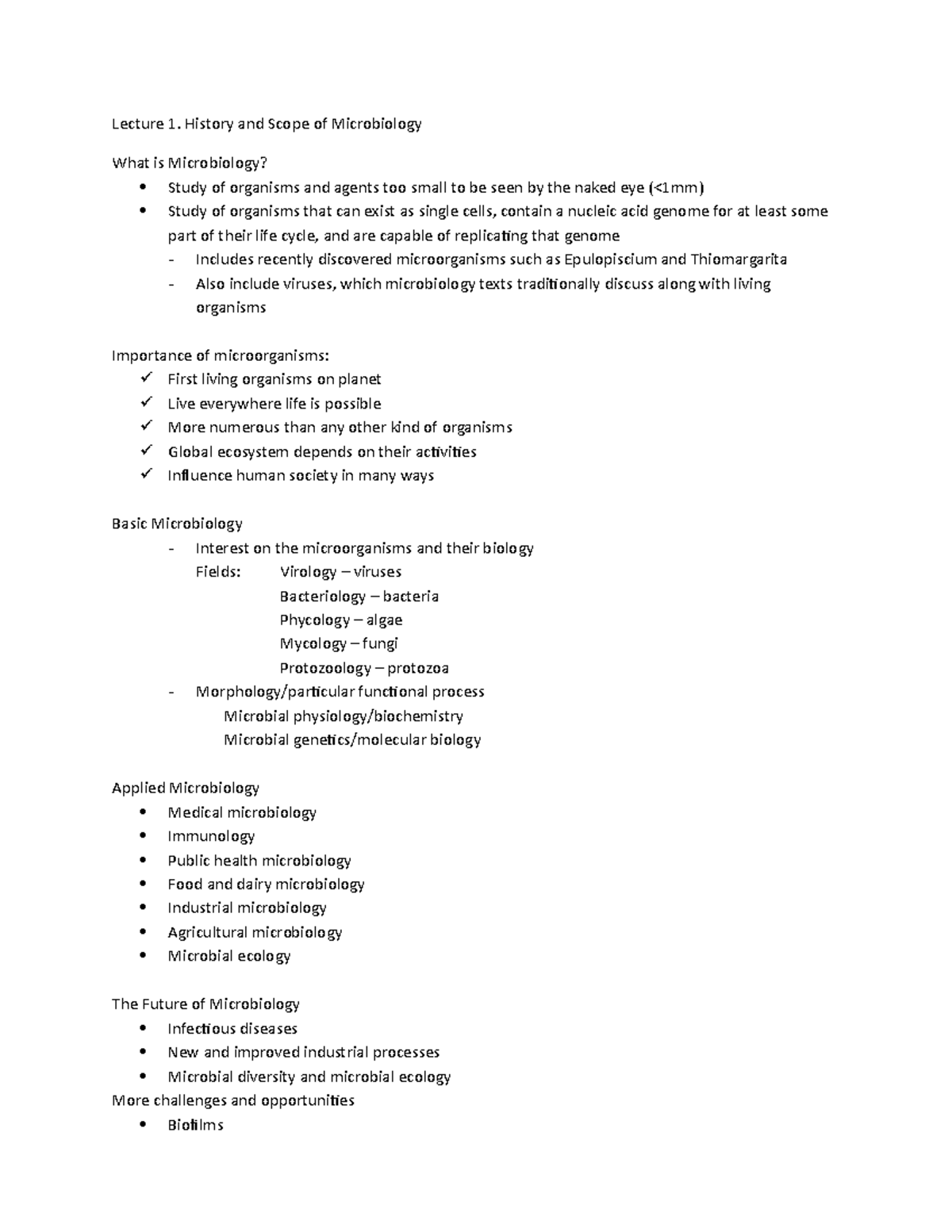 Lecture 1History And Scope Of Microbiology - Lecture 1. History And ...