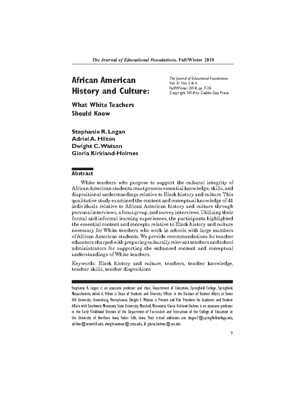 African American History and Culture What White Teachers Should Know ...