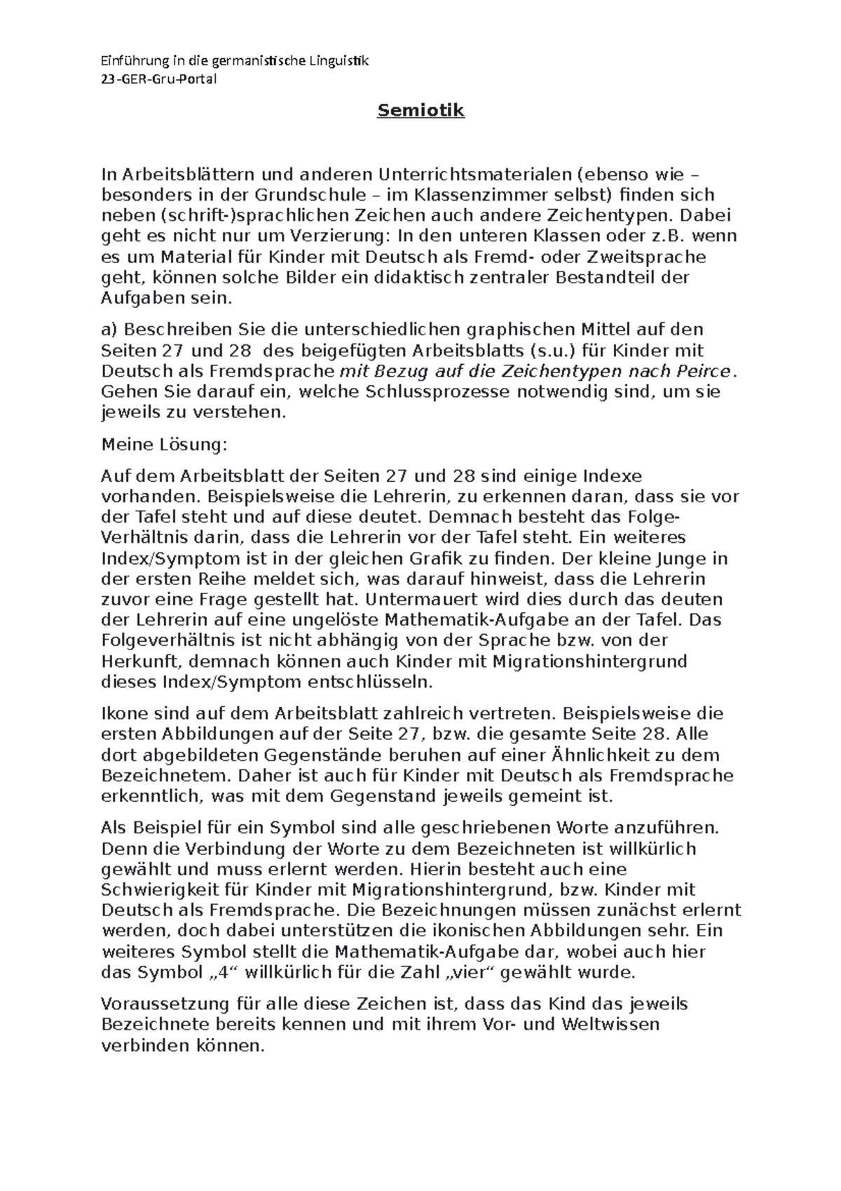 Einführung In Die Germanistische Linguistik Semiotik - Einf. germ. Linguistik - Einführung in die germanistische