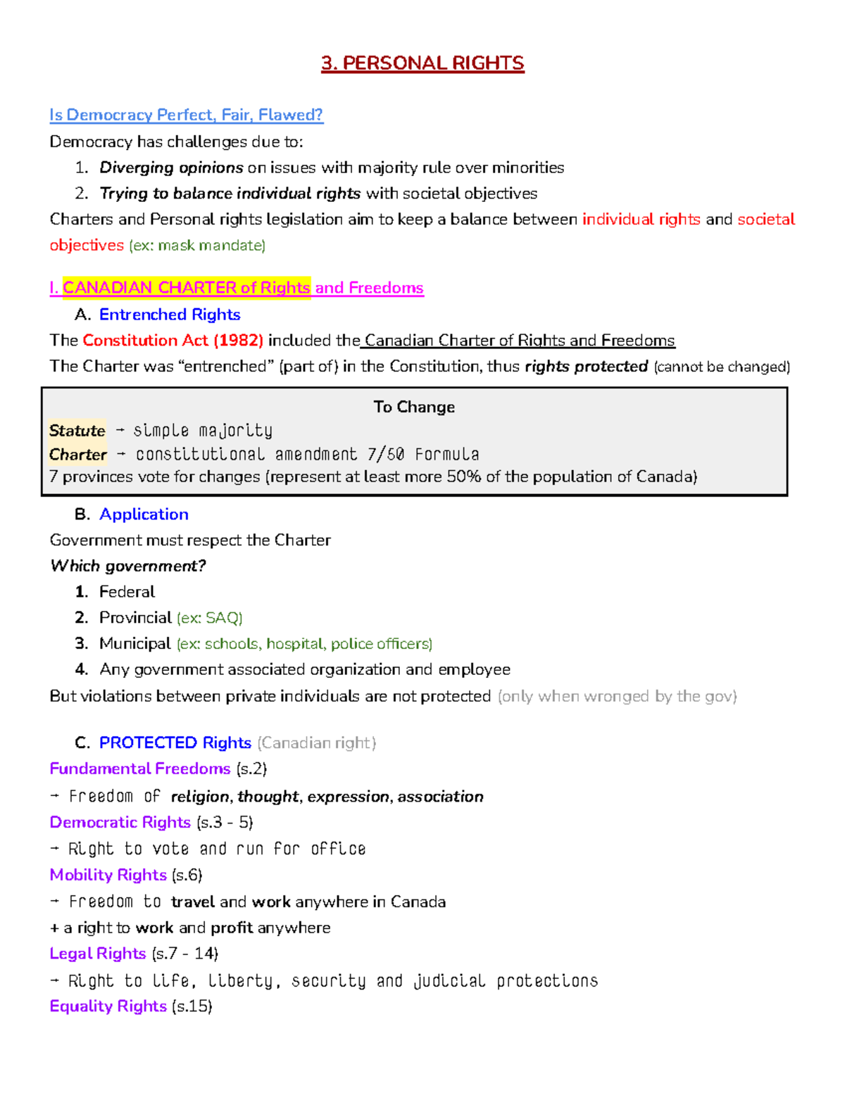 chapter3-personal rights - 3. PERSONAL RIGHTS Is Democracy Perfect ...