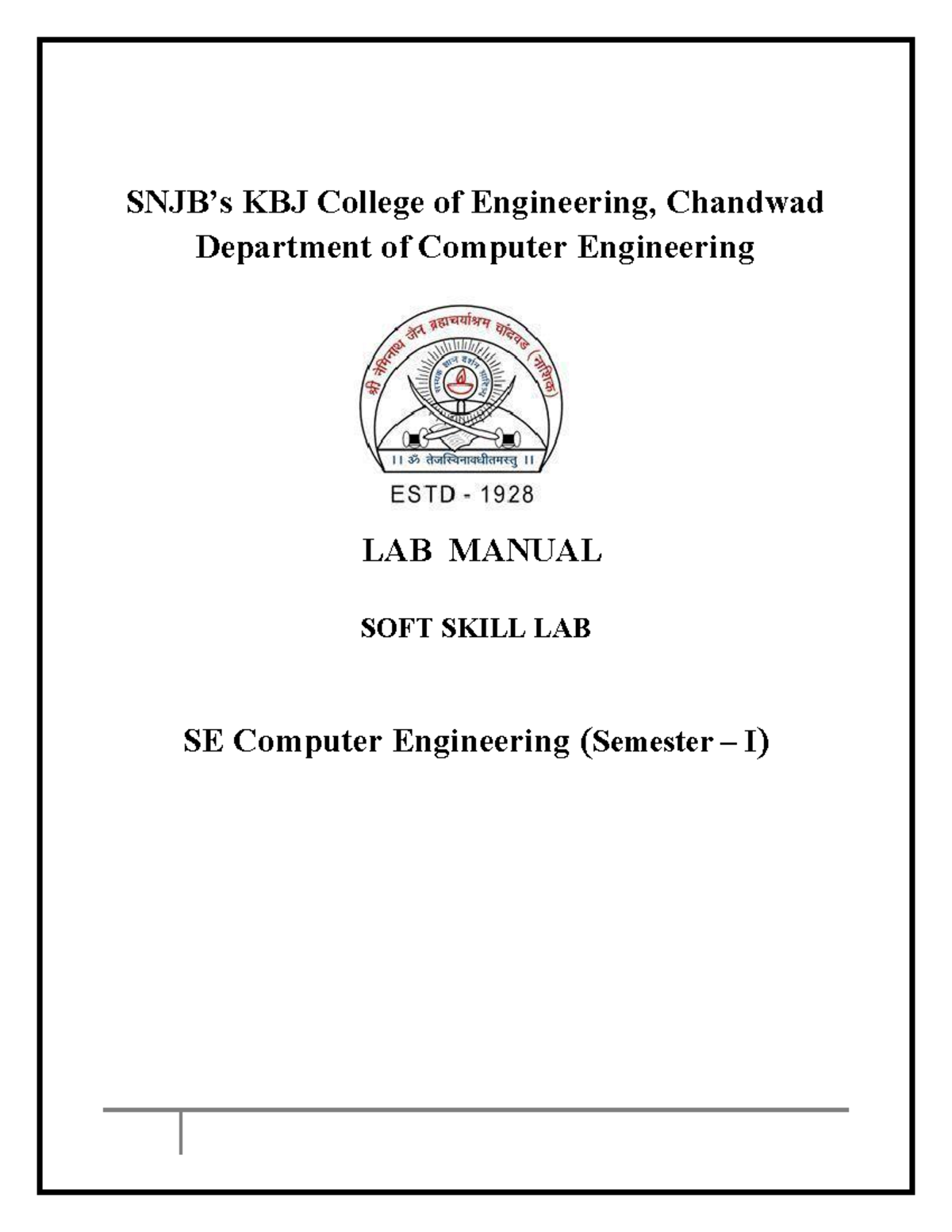 Softskillslabmanual for se comp student Computer Engineering