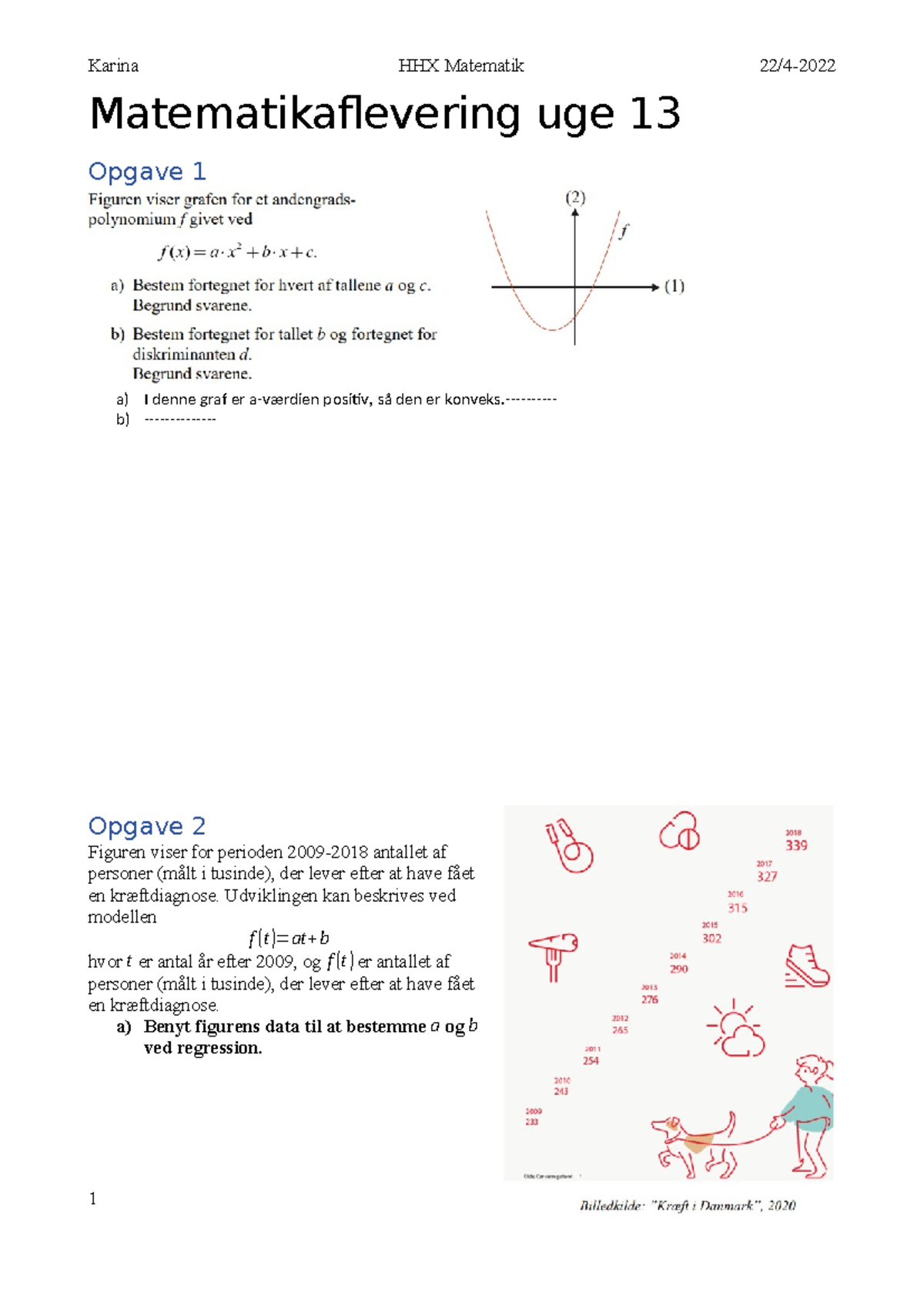 Matematikaflevering Uge 13 - B) - Opgave 2 Figuren Viser For Perioden ...