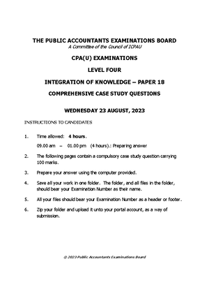 Afr dec 2023 - wetwetweytw erwtwet - CA32 Page 1 CPA ADVANCED LEVEL ...