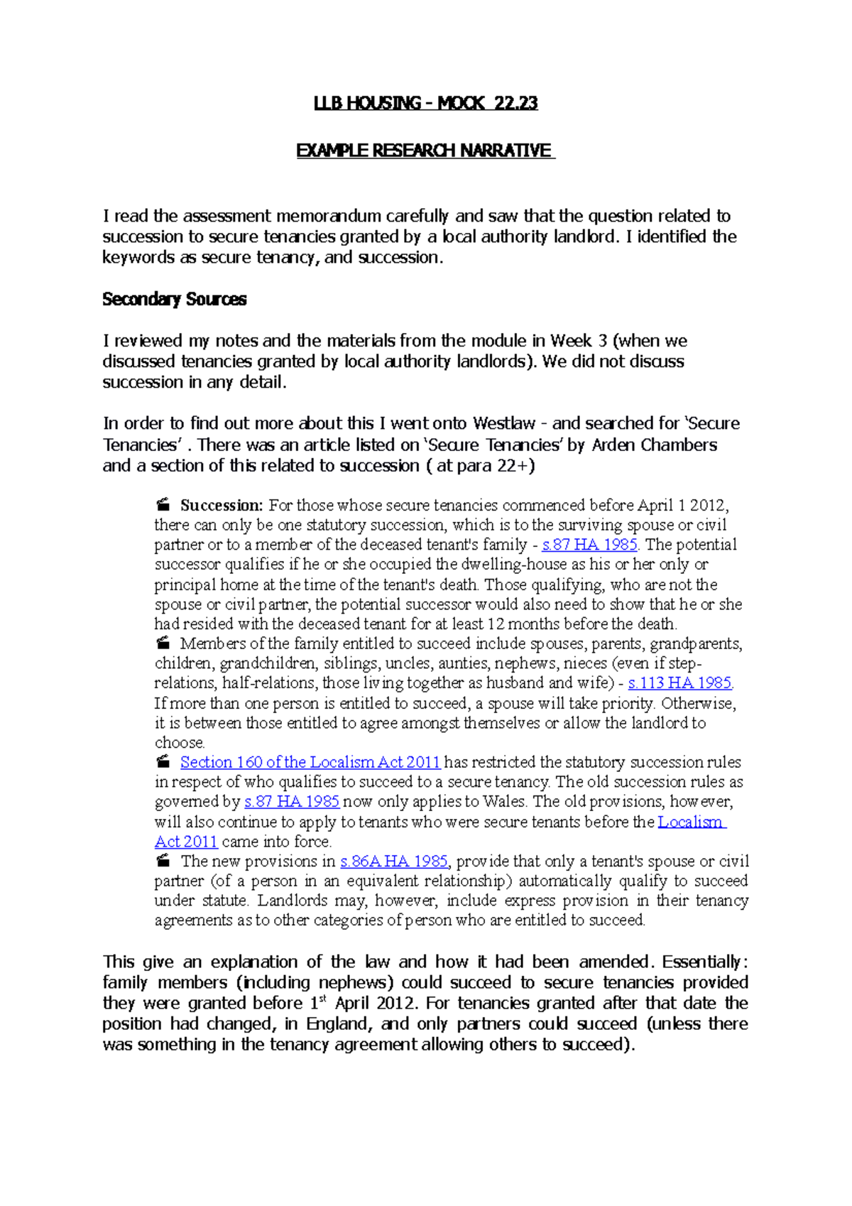 llb-housing-law-mock-assessment-research-narrative-example-llb