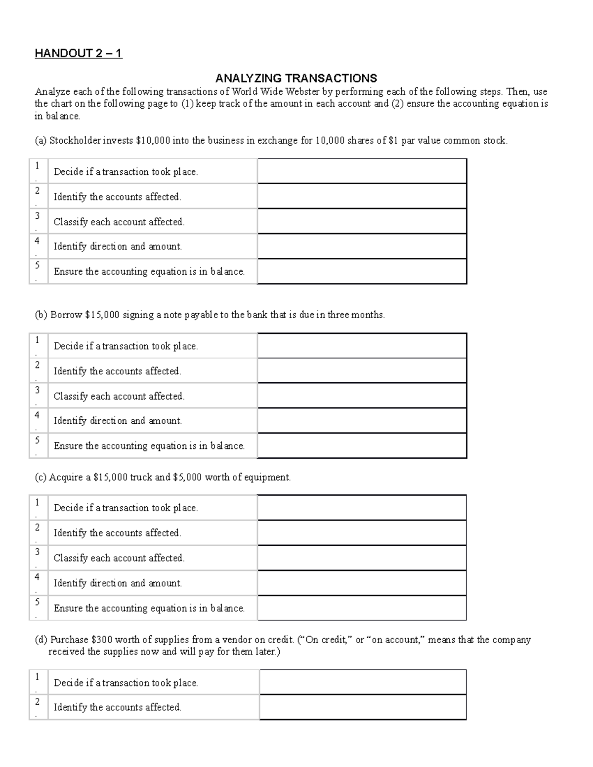 Chapter+2+Handout - Practice Sheet NO ANSWERS - HANDOUT 2 – 1 ANALYZING ...