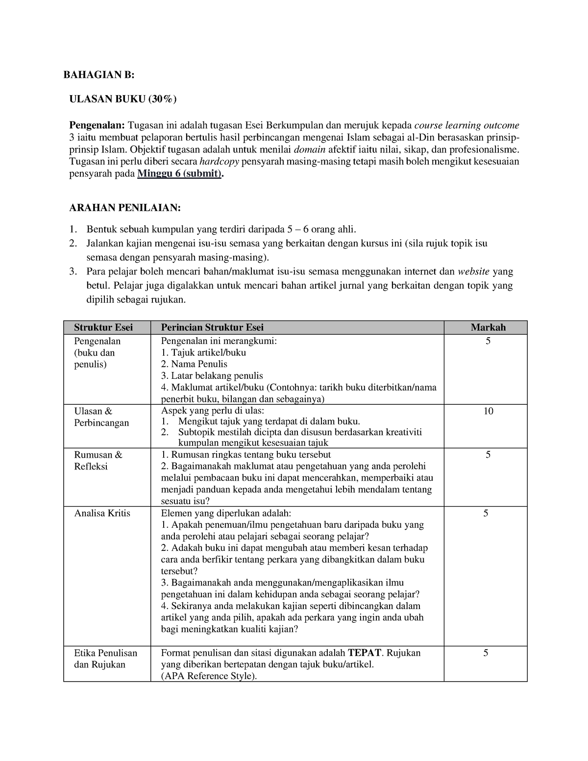 Assesment 1 (BOOK Review) - BAHAGIAN B: ULASAN BUKU (30%) Pengenalan ...