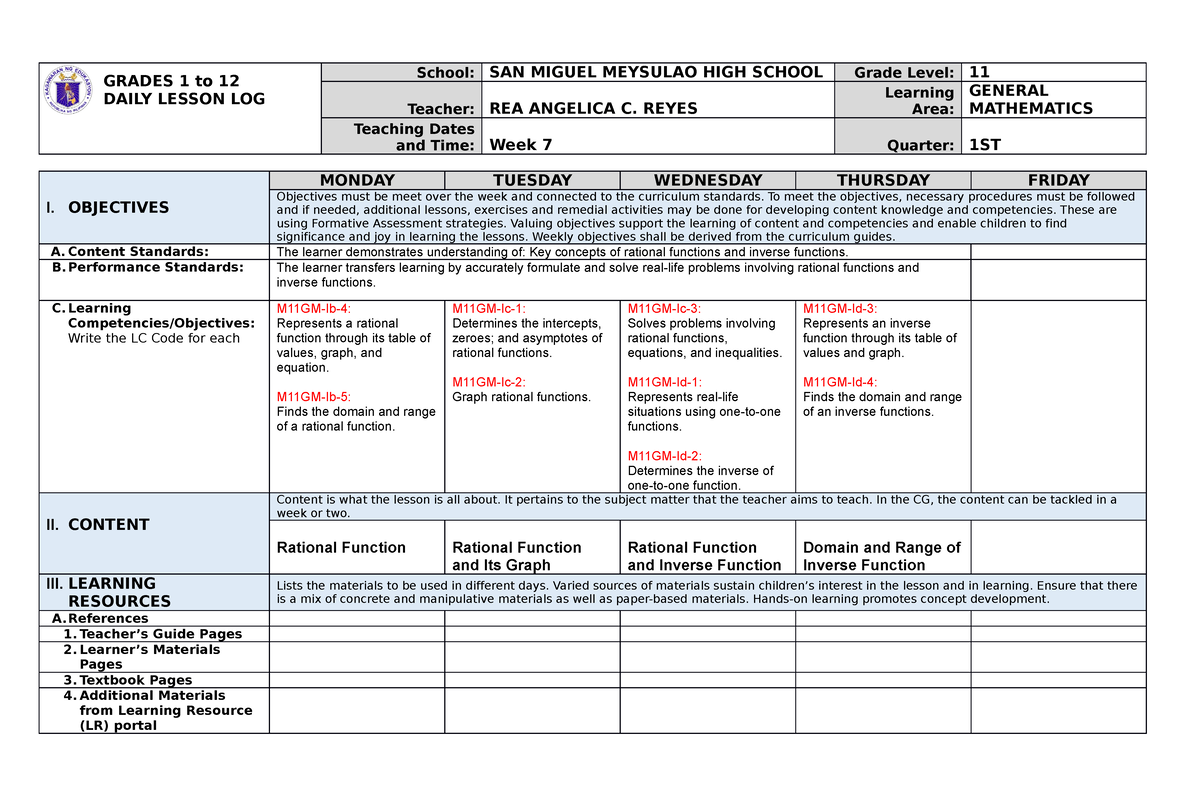 DLL ENG8 2NDQ 1st Week Edited - GRADES 1 To 12 DAILY LESSON LOG School ...