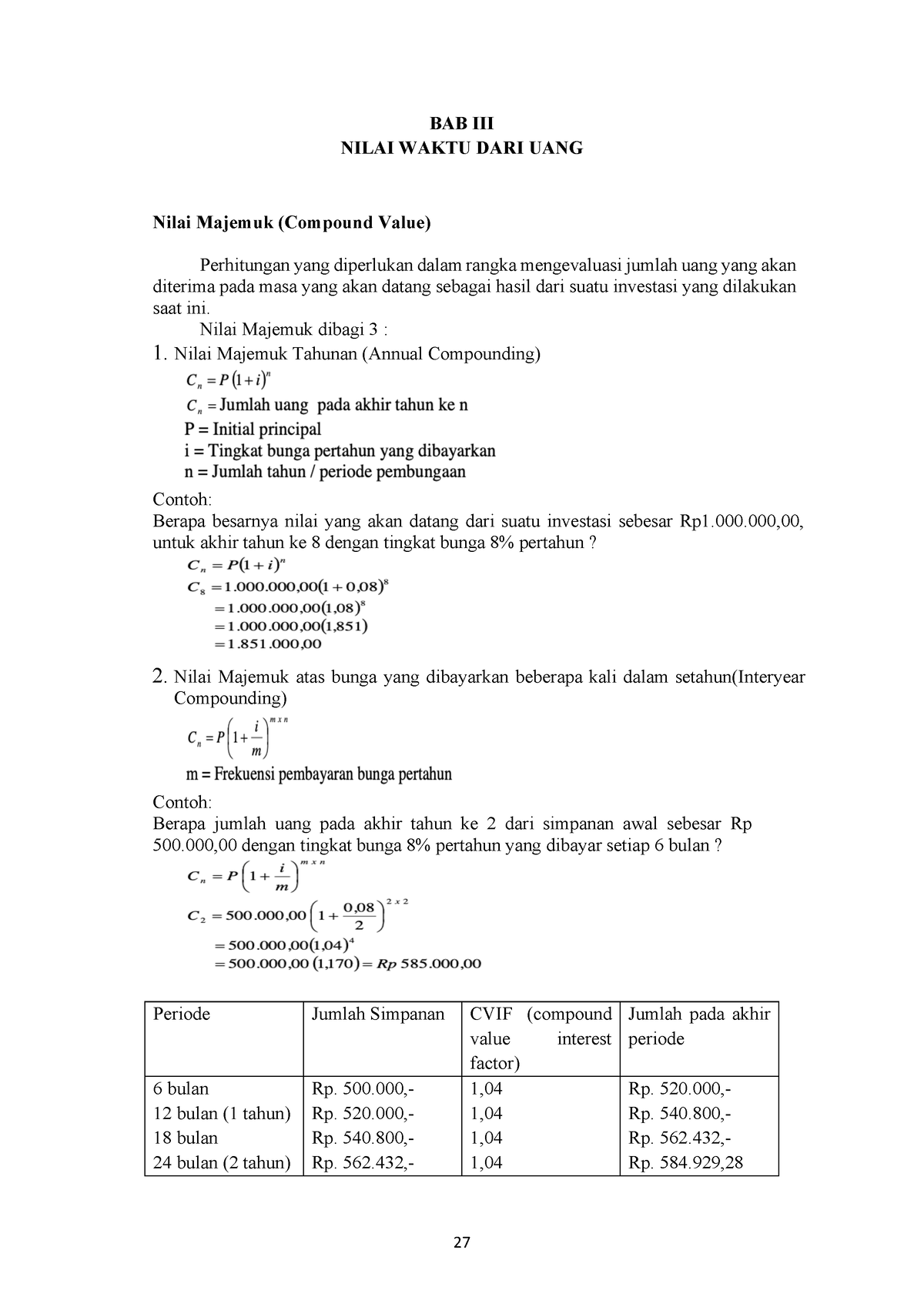 Modul Manajemen Keuangan Bab Nilai Waktu Dari Uang Bab Iii Nilai