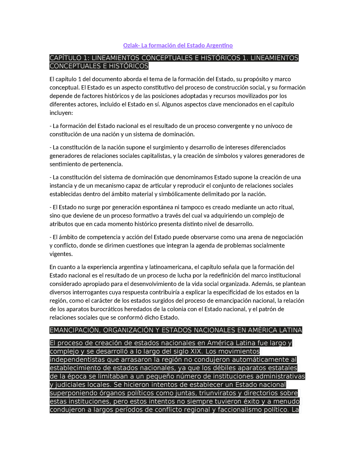 Resumen De Politicas - Ozlak- La Formación Del Estado Argentino ...