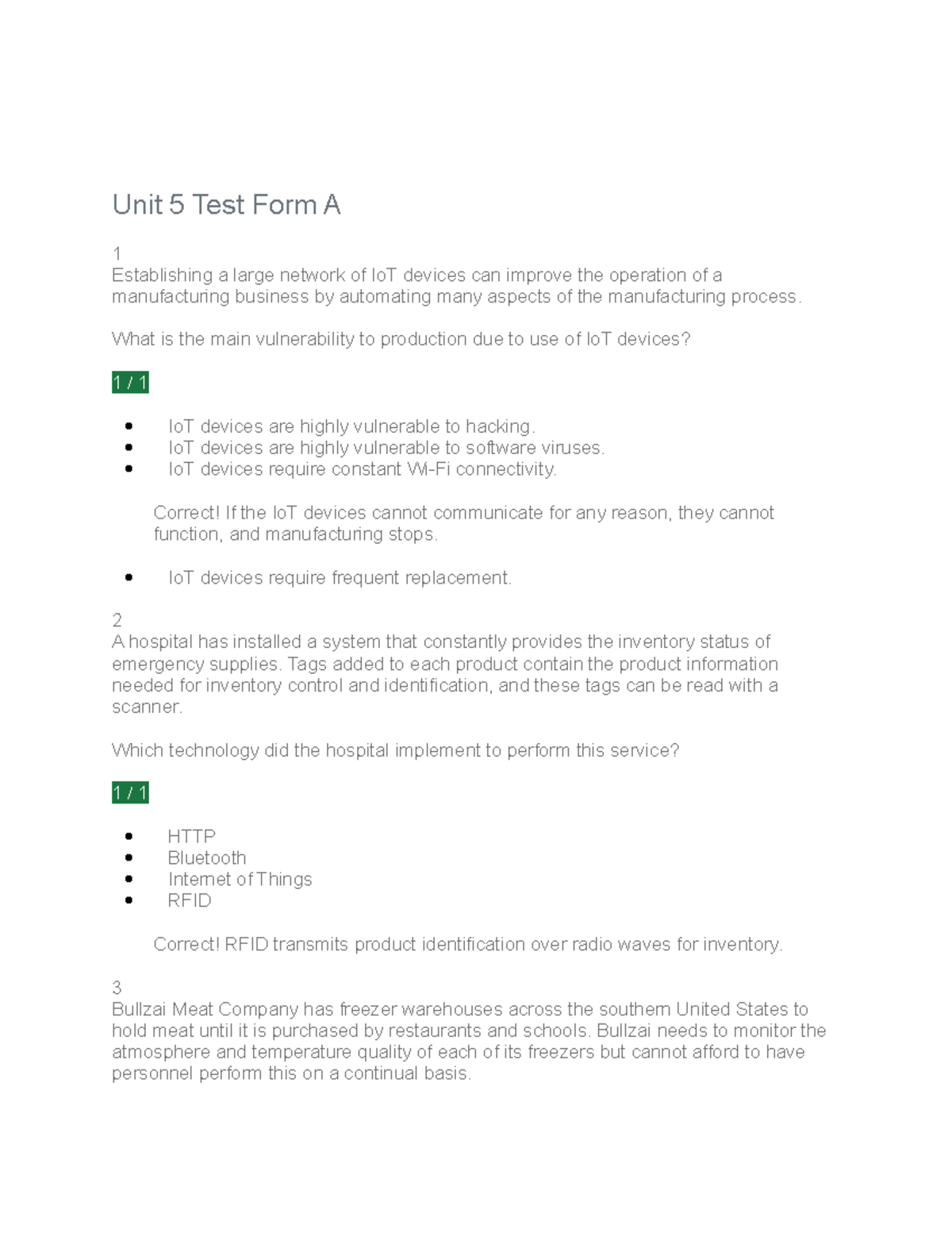 Unit 5 Test Form Aand B - Practice Test For Unit 5 - D076 - WGU - Studocu