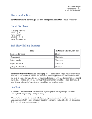 Ke Andrea Rogers WRK100 Week8 Development Plan - Week 8 Assignment ...