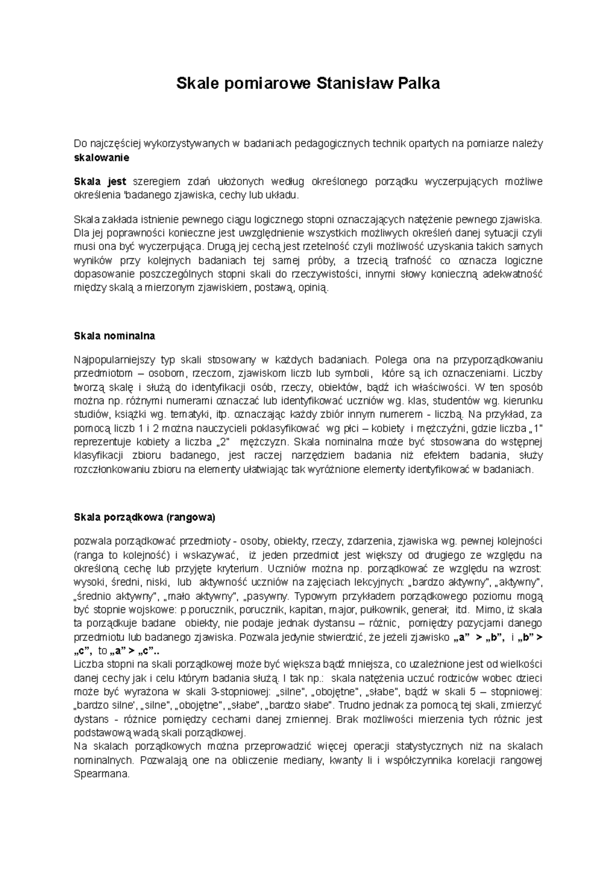 Skale pomiarowe Stanisław Palka - Skale pomiarowe Stanisław Palka Do ...