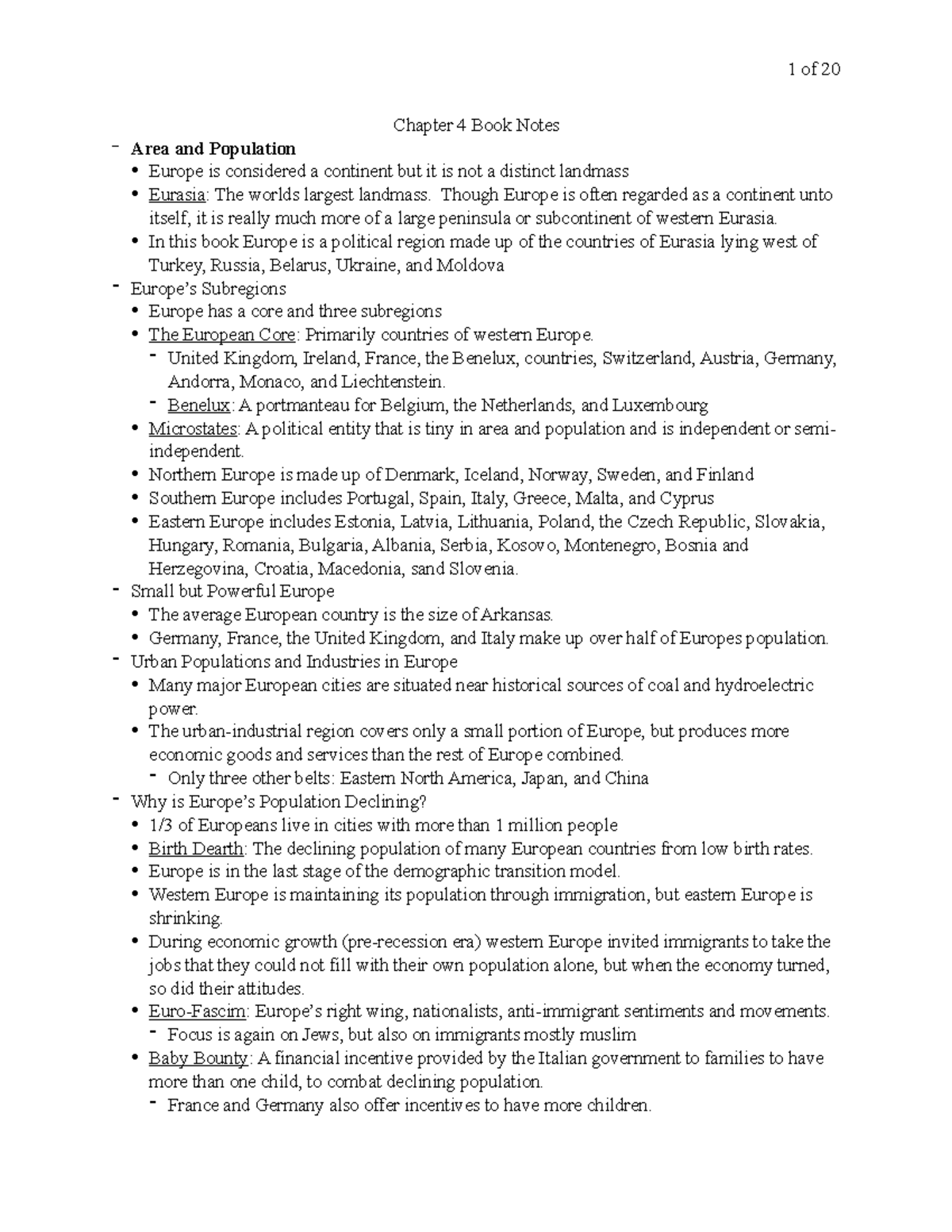 Chapter 4 Book Notes - 1! of !20 Chapter 4 Book Notes Area and ...