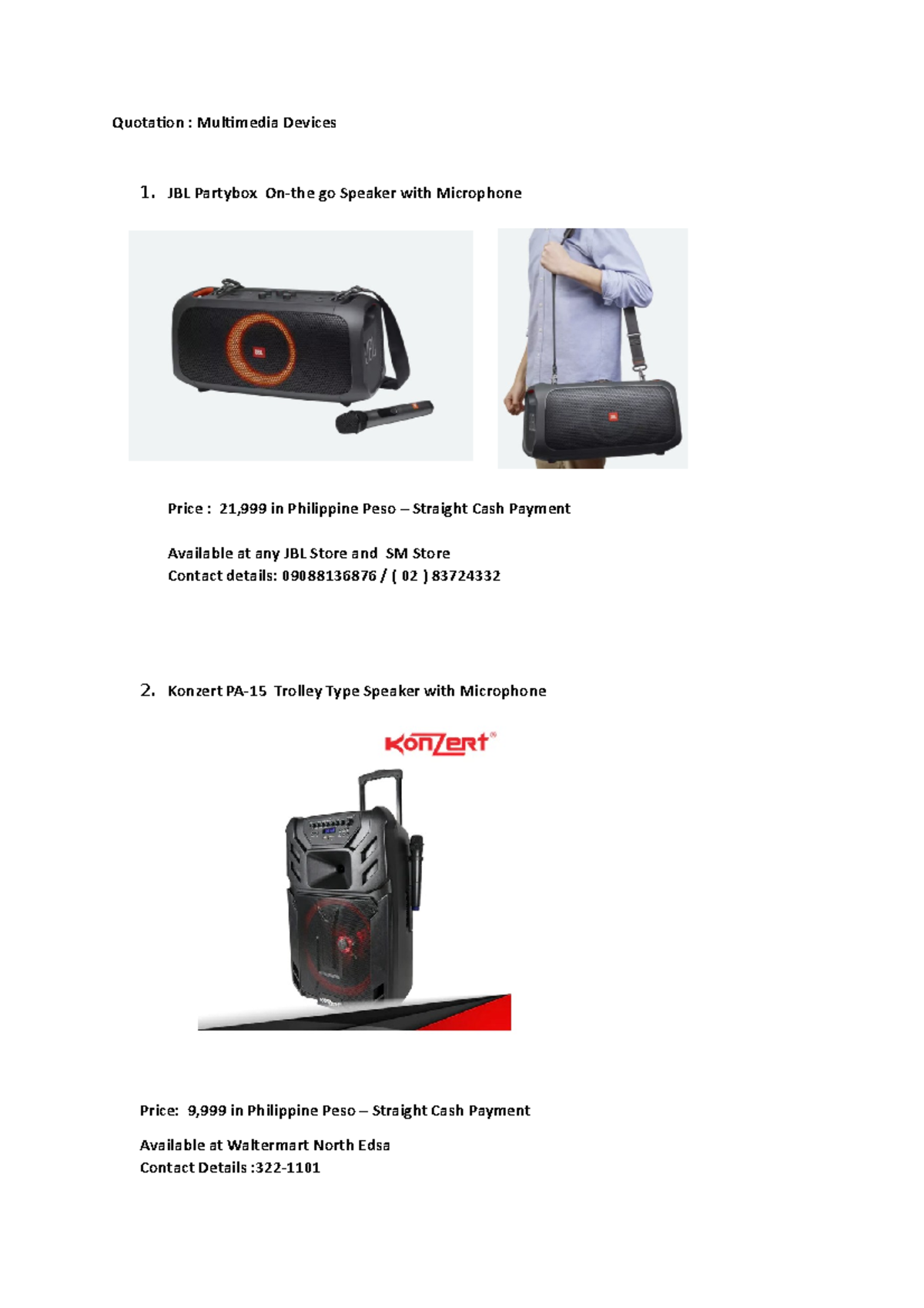 Quotation for PC units and Multimedia Devices - Quotation : Multimedia ...