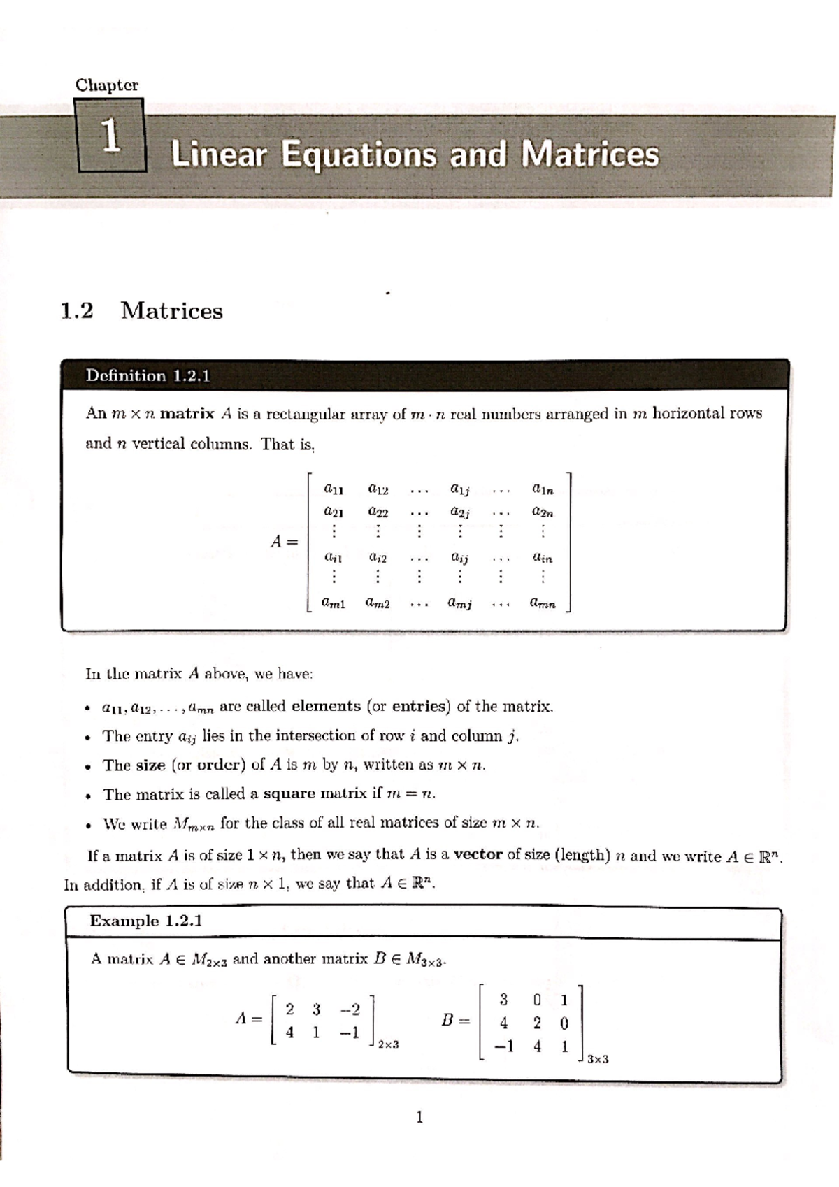01 - Matrices, matrix algebra, special types of matrices, elementary ...