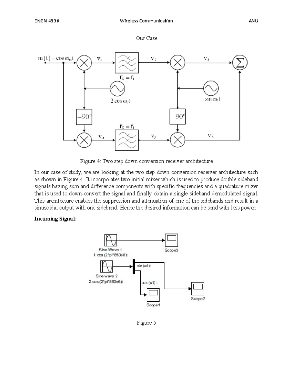 Theory on Heterodyne Architecture ENGN 4536 Our Case Figure 4 Two