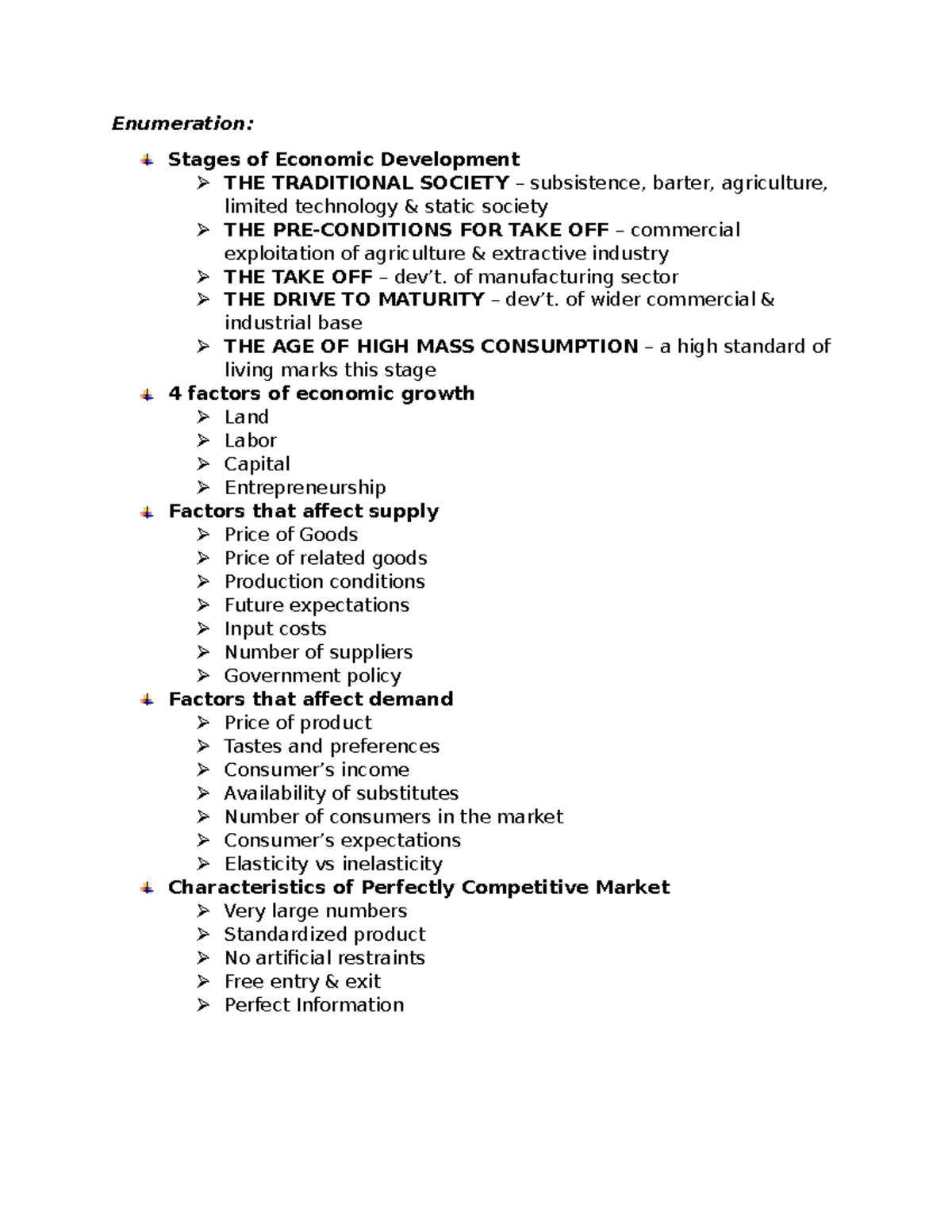 Eco Dev-Midterm-Reviewer - Enumeration: Stages of Economic Development ...