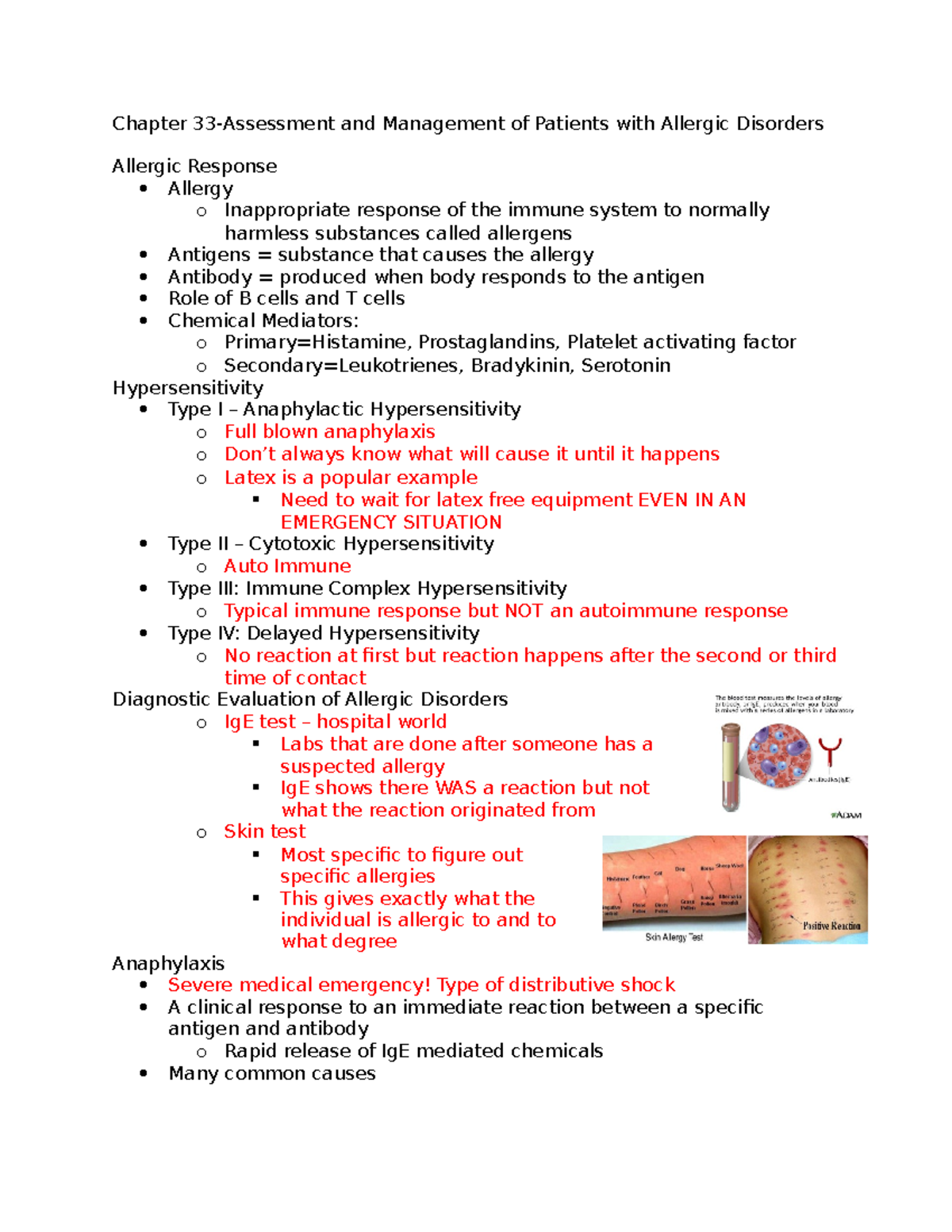 Chapter 33 outline - Chapter 33-Assessment and Management of Patients ...