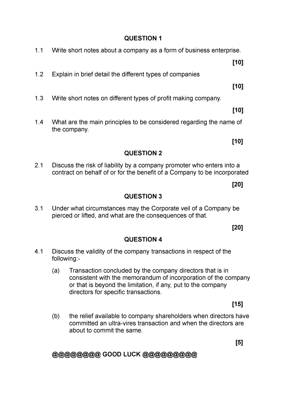 question-papers-question-1-1-write-short-notes-about-a-company-as-a