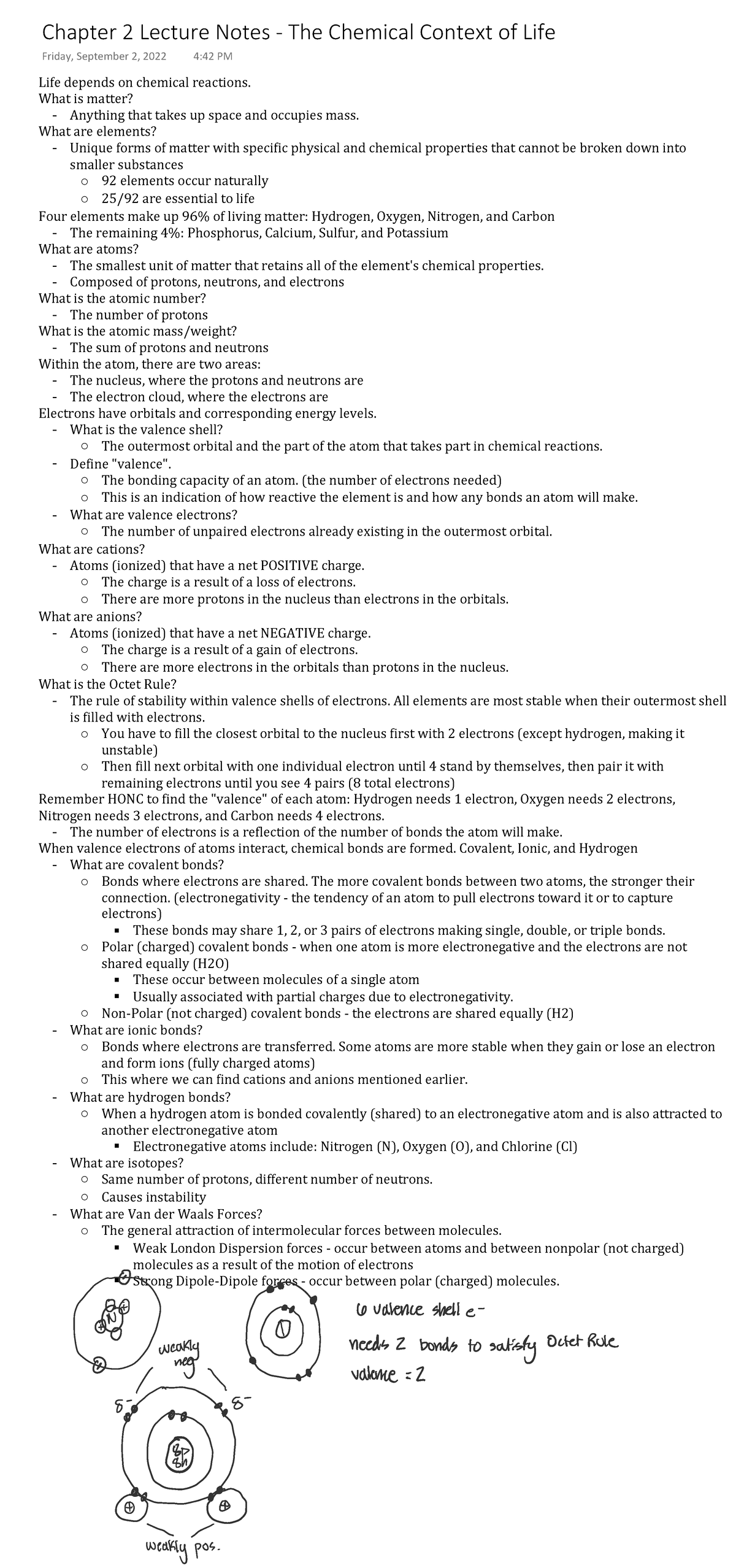 Chapter 2 Lecture Notes - The Chemical Context Of Life - Life Depends ...