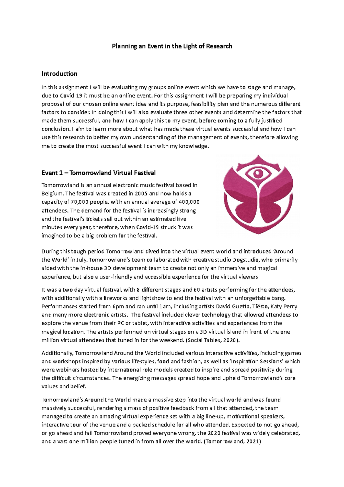 Planning an Event in the Light of Research - UNIT 4 - Studocu