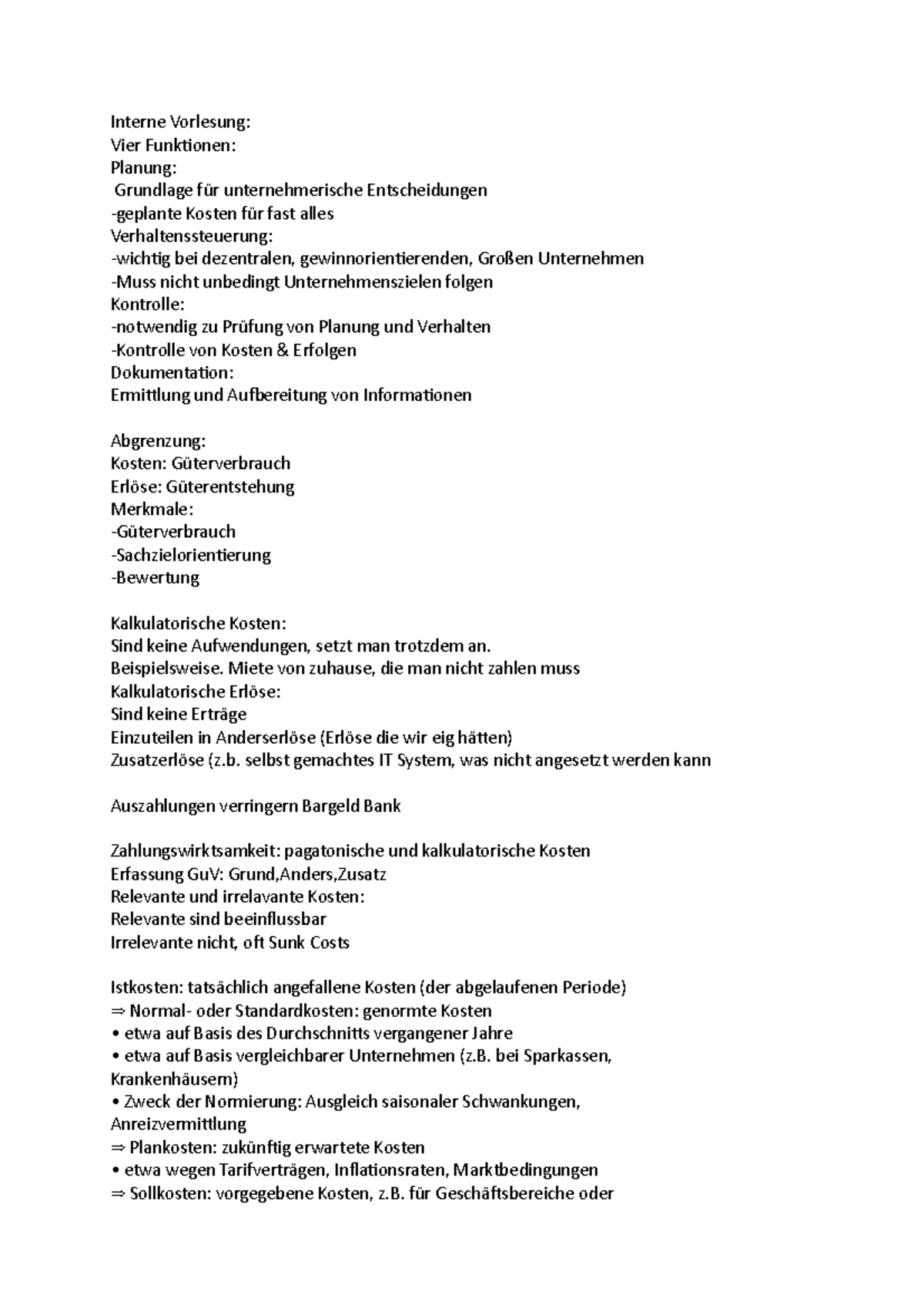 Interne Vorlesung - interen - Interne Vorlesung: Vier Funktionen ...