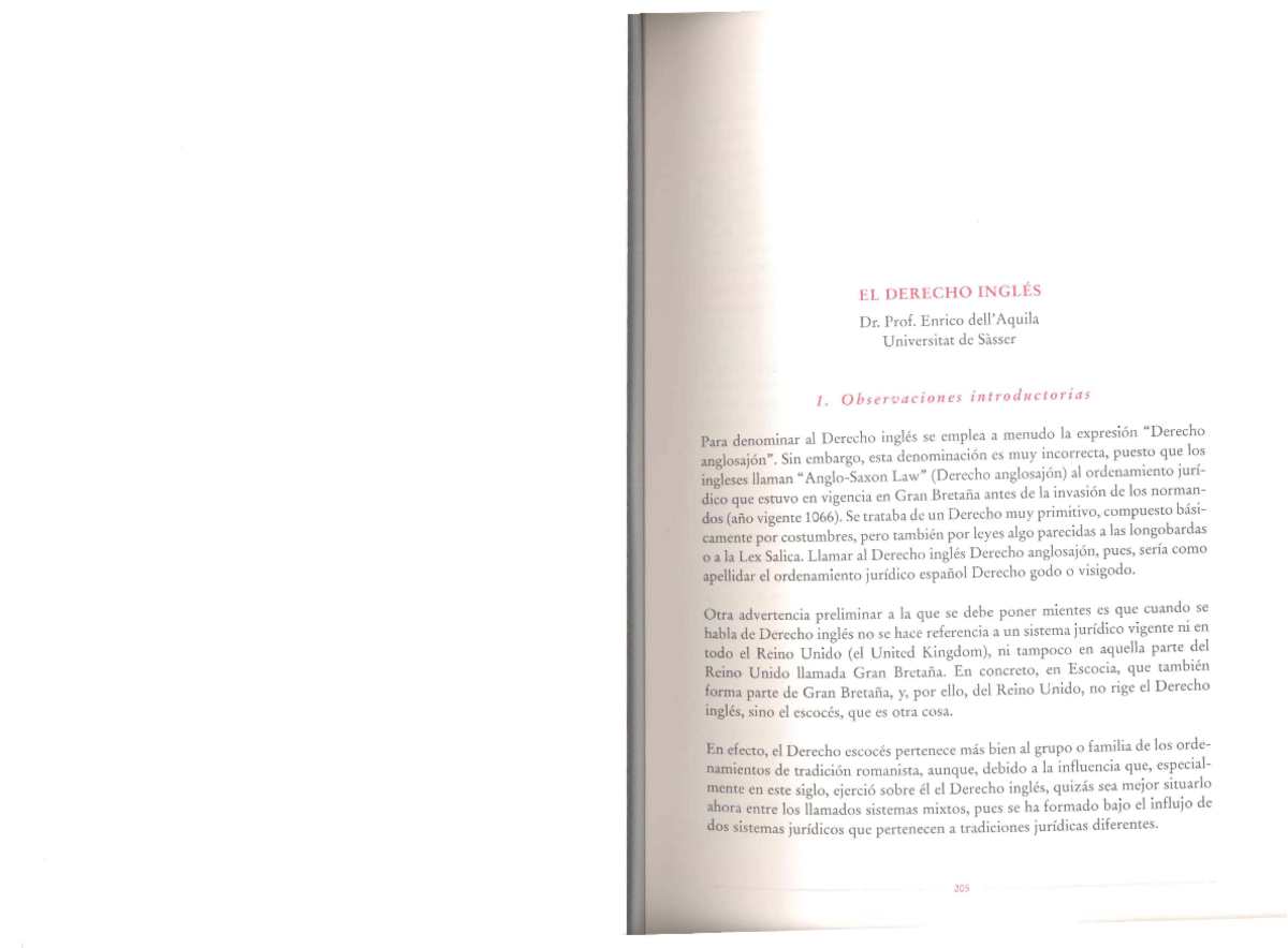 TEMA 6 Common Law Manual profesor Montagut. EL DERECHO INGLÉS Dr