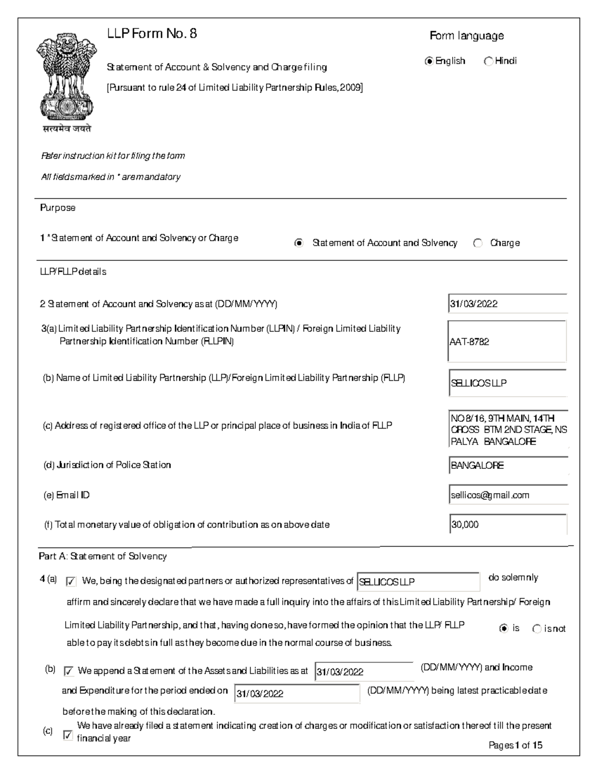 M27297107 - FDSFSDFSDFF - LLP Form No. 8 Statement of Account ...