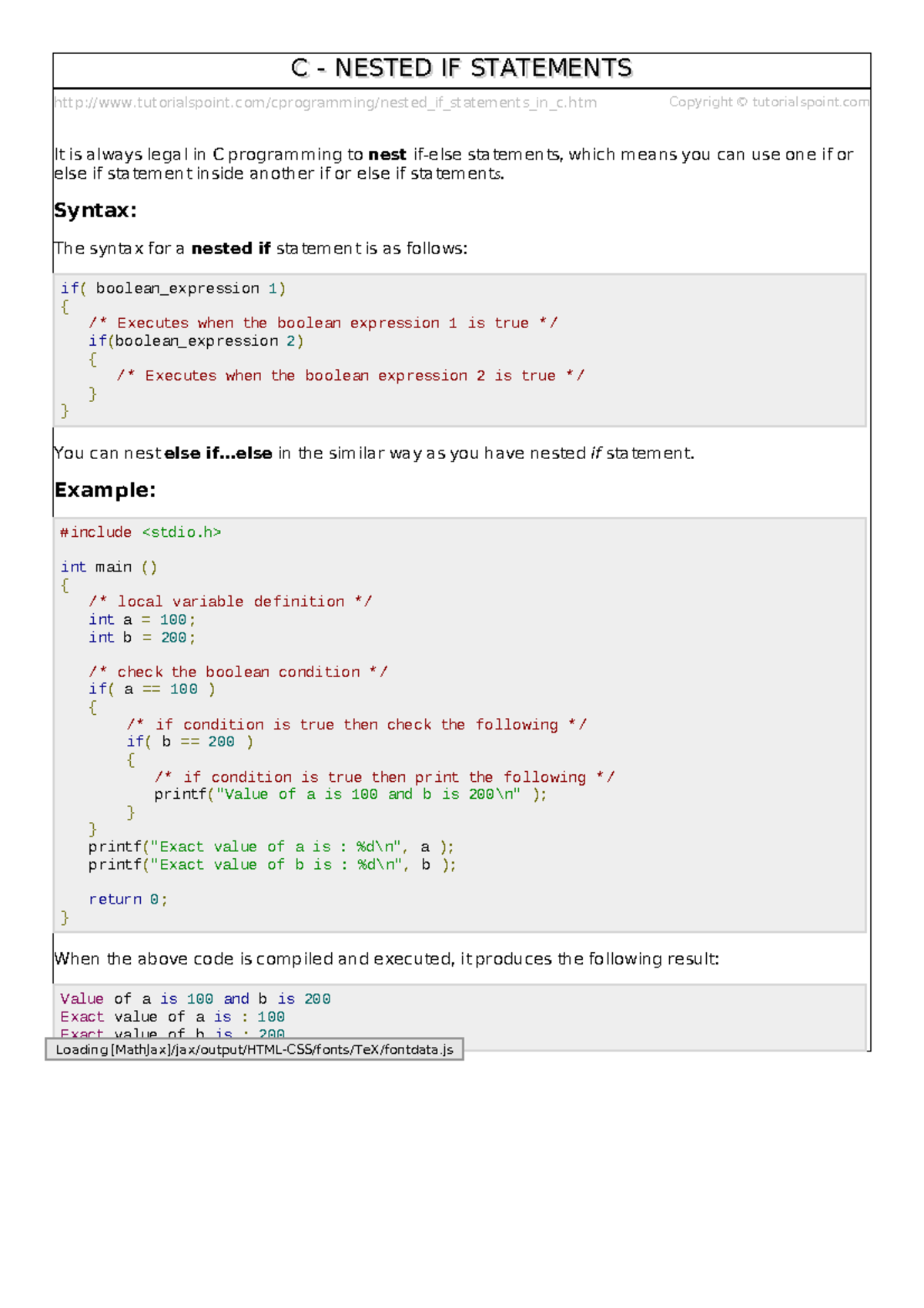 nested-if-statements-in-c-tutorialspoint-cprogramming-nested-if