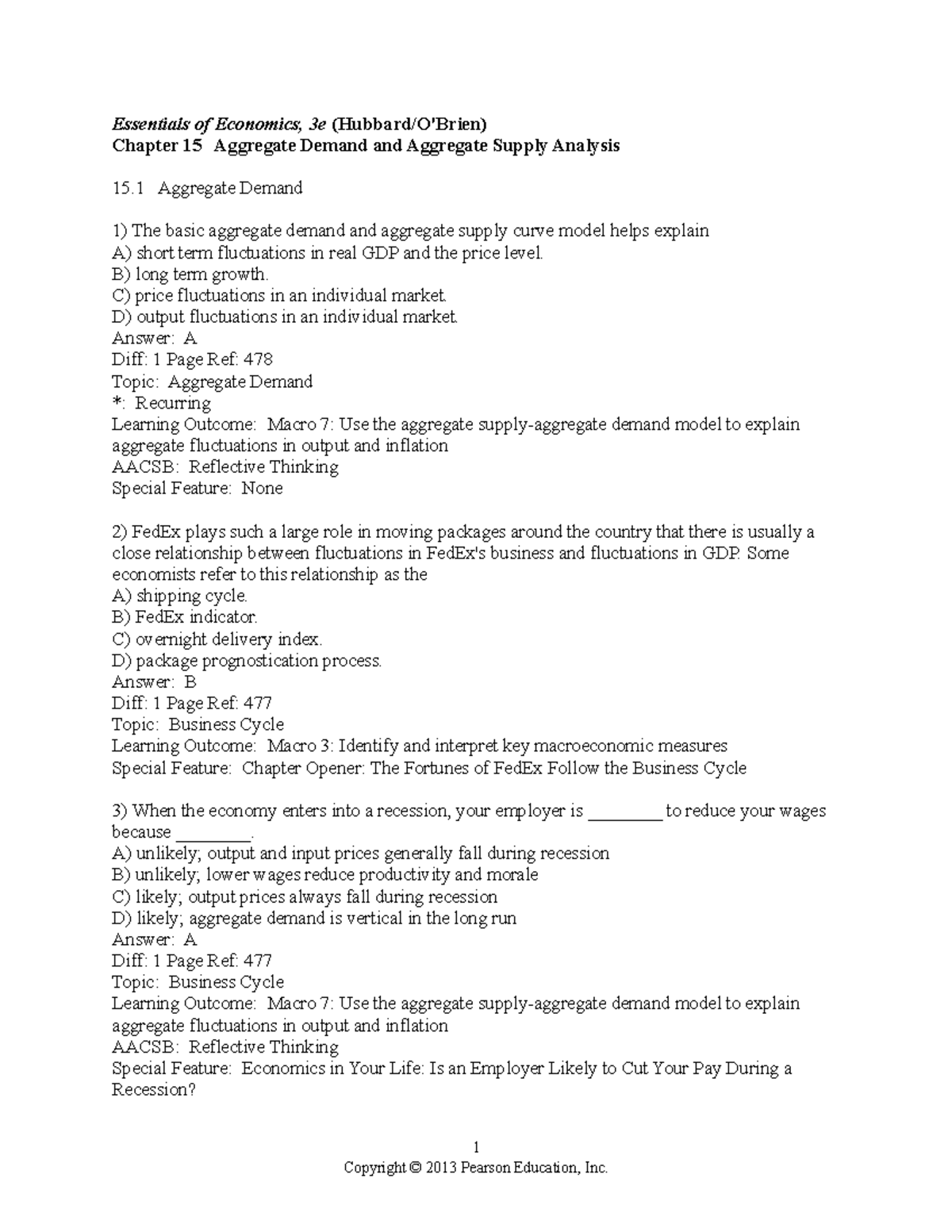 Chapter 15 - test bank of the textbook, suit for quiz - Essentials of ...