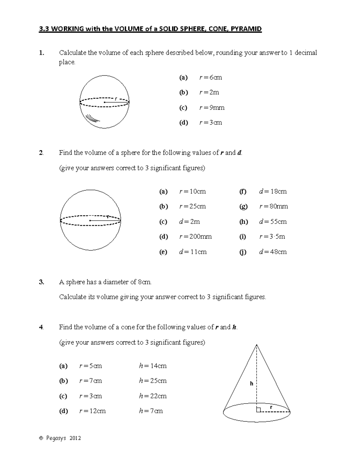 Volume Sphere Cone Pyramid N5with examples - 3 WORKING with the VOLUME ...
