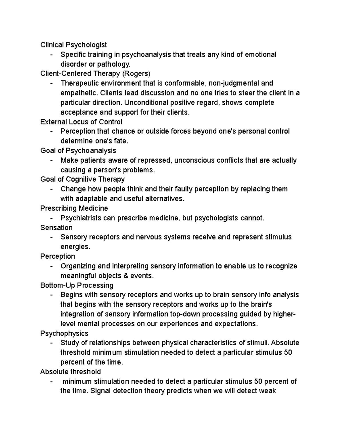 Aaaaa psychology 754 Notes and definitions taken directly from