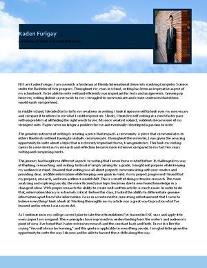 Writers Profile - enc 1102 - WRITER’S PROFILE Writers Profile ...