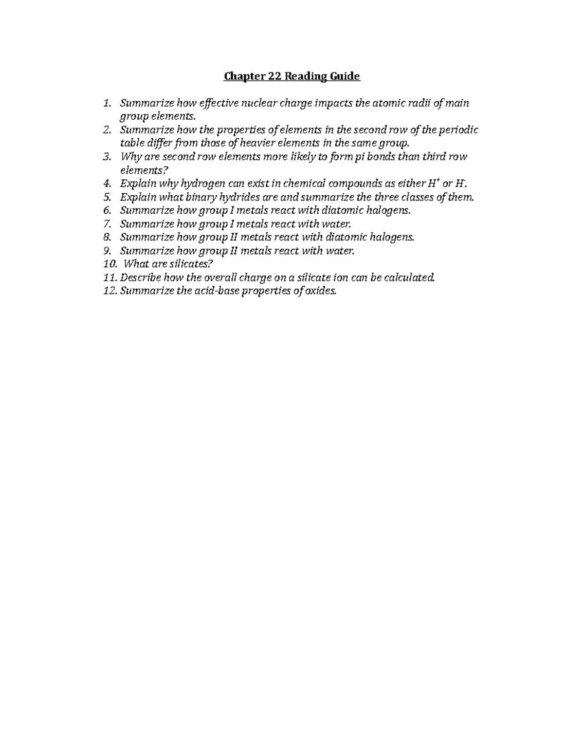 CHEM 1212K Chapter 22 Textbook Reading Guide - Chapter 22 Reading Guide ...