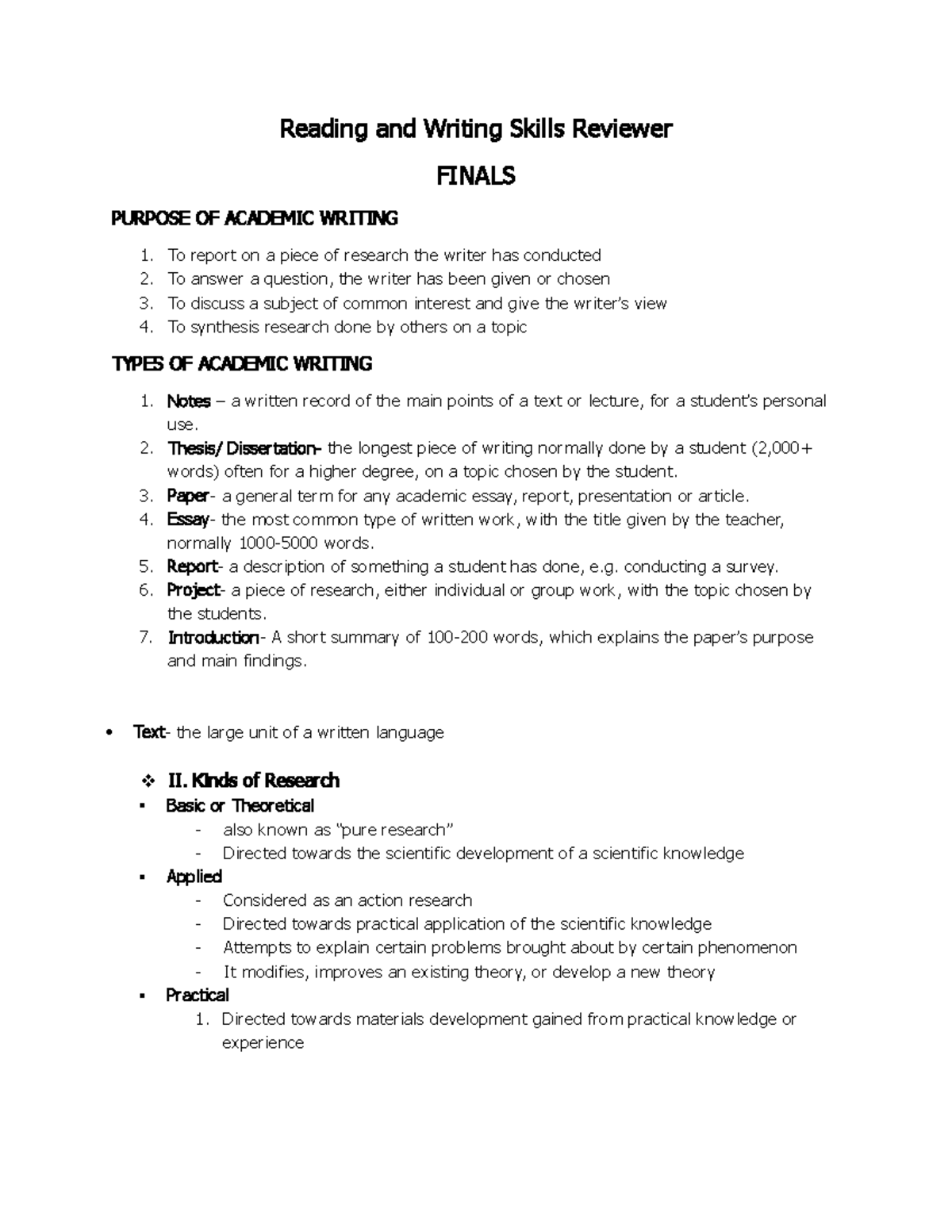 RAW Reviewer 2 - Additional Notes - Reading and Writing Skills Reviewer ...