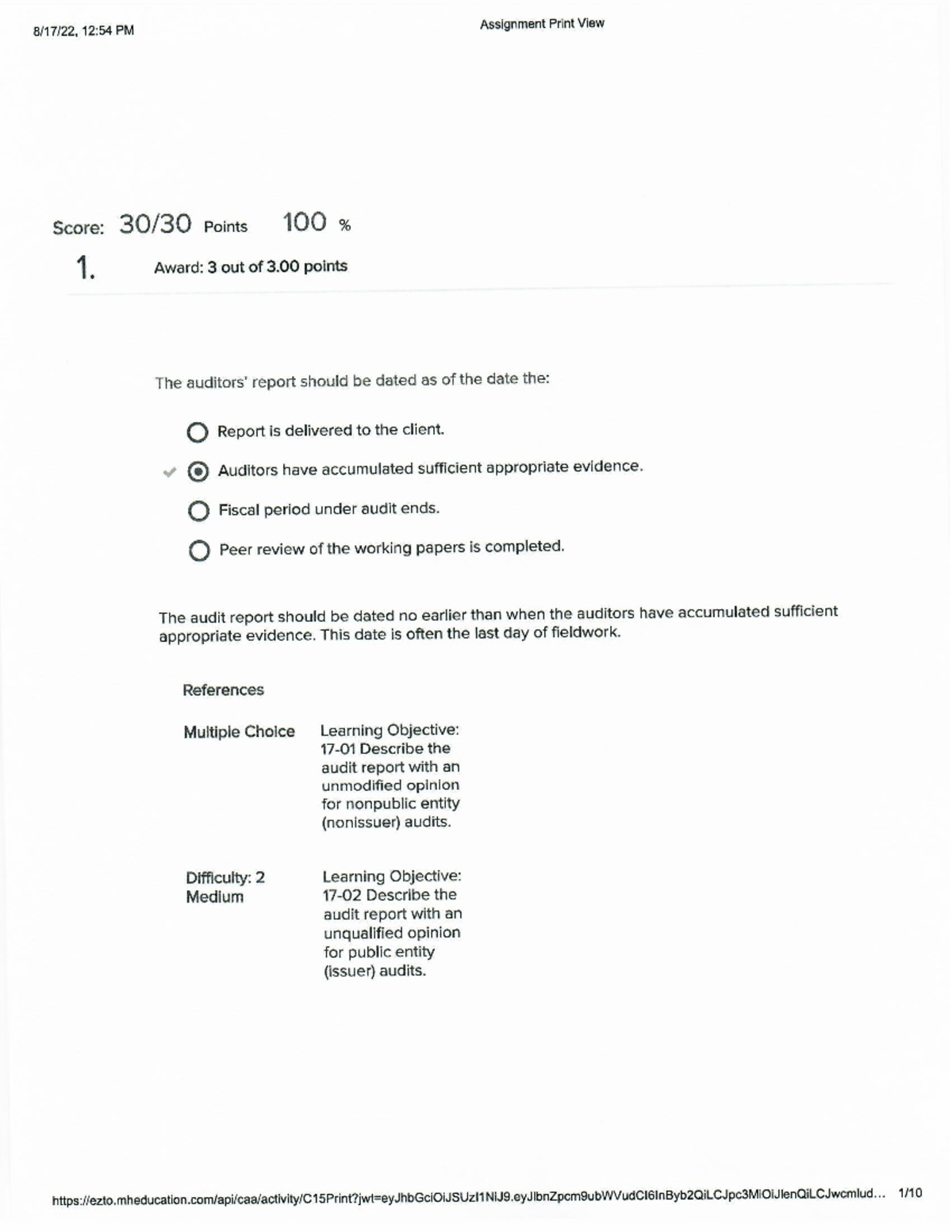 Chapter 17 test acc 411 acc411 studocu