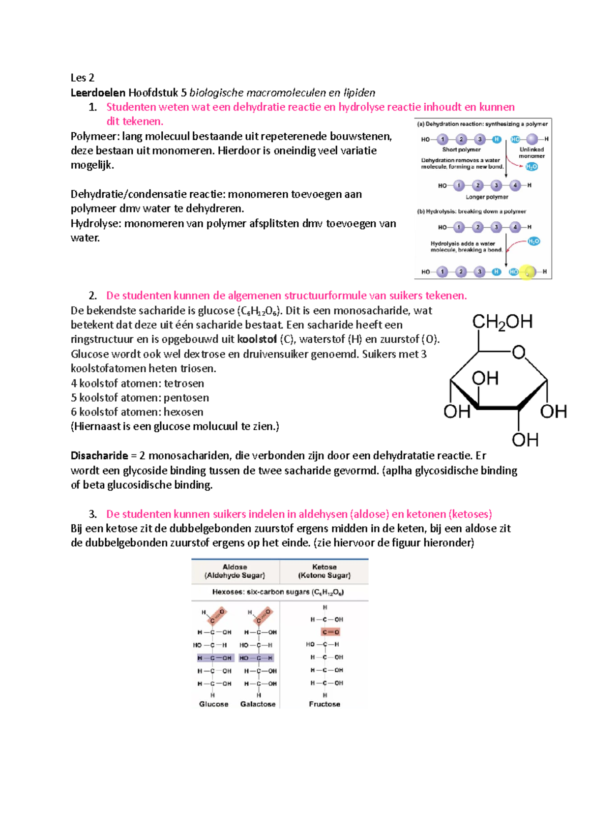 Moleculaire Biologie H5 - Les 2 Leerdoelen Hoofdstuk 5 Biologische ...