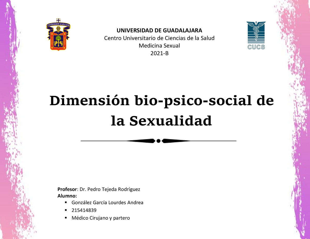 Dimensión Bio Psico Social De La Sexualidad Mapa Conceptual Universidad De Guadalajara 8487