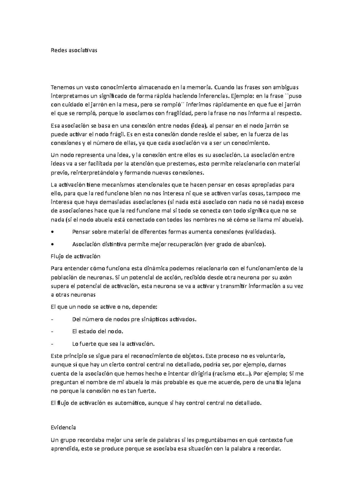 Redes asociativas PSICOLOGIA DEL DESARROLLO Psicología del