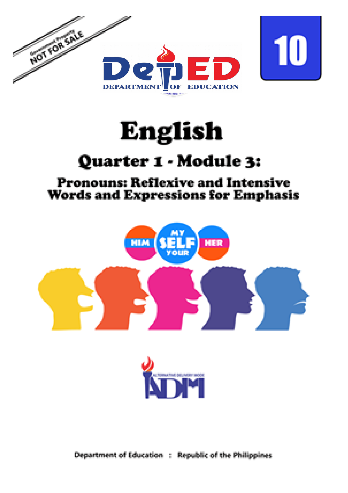 English 10 Q1 Mod3 Pronouns V31 English Grade 10 Alternative Delivery Mode Quarter 1 Module 3468