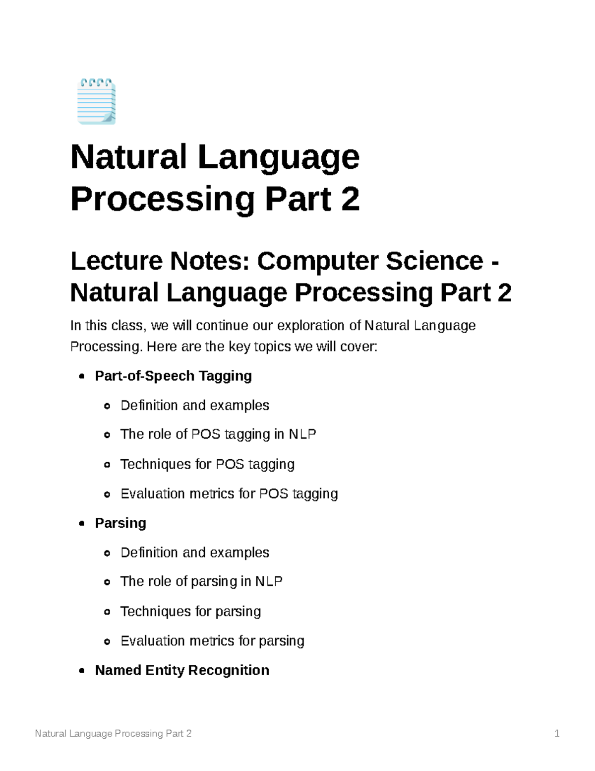 natural language processing research paper topics