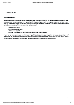 Learning Guide Unit 1 Overview Home - Learning Guide Unit 1 Overview ...