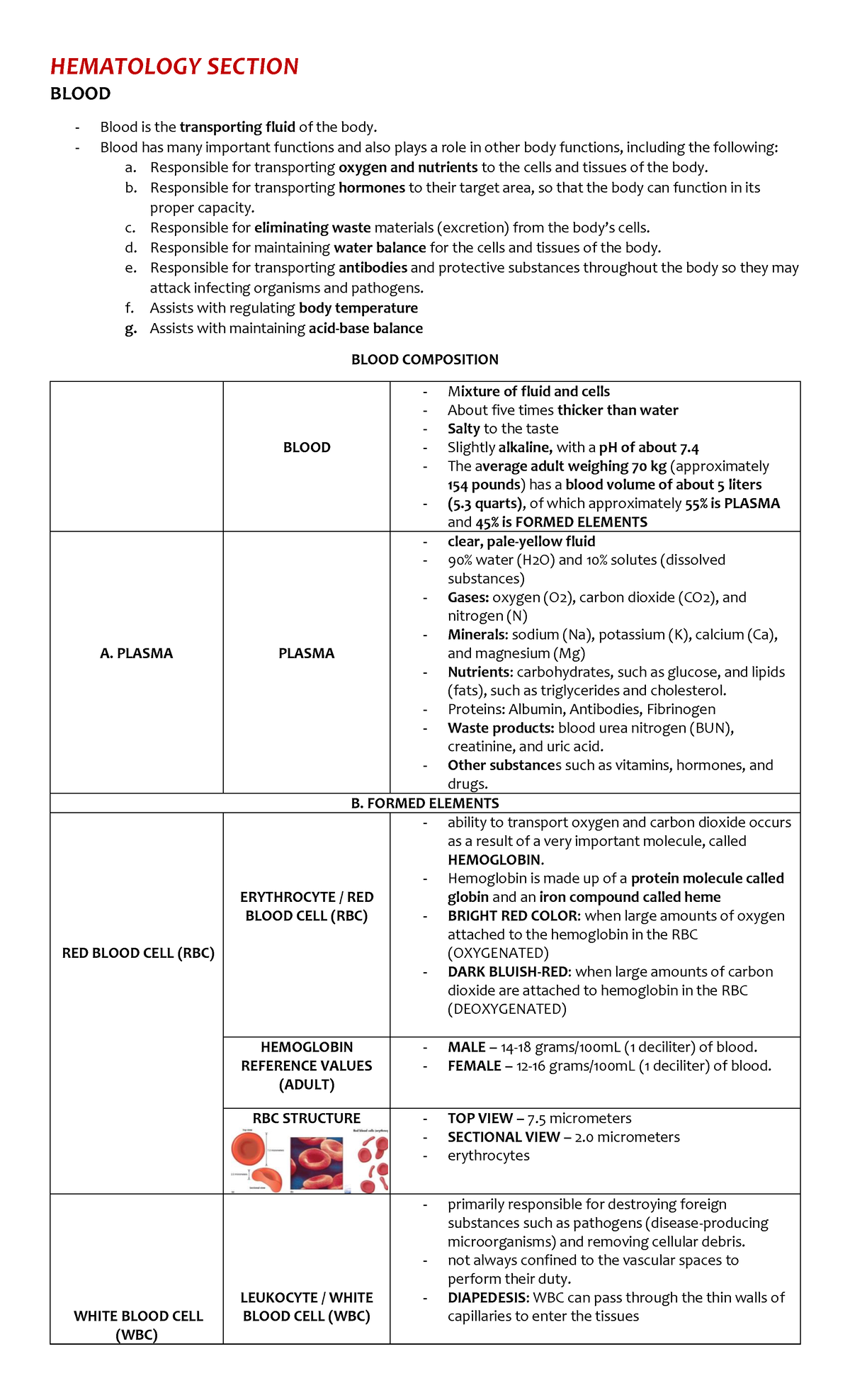 MLSP- Hematology - GO AND GET THAT RMT, MD. - HEMATOLOGY SECTION BLOOD ...
