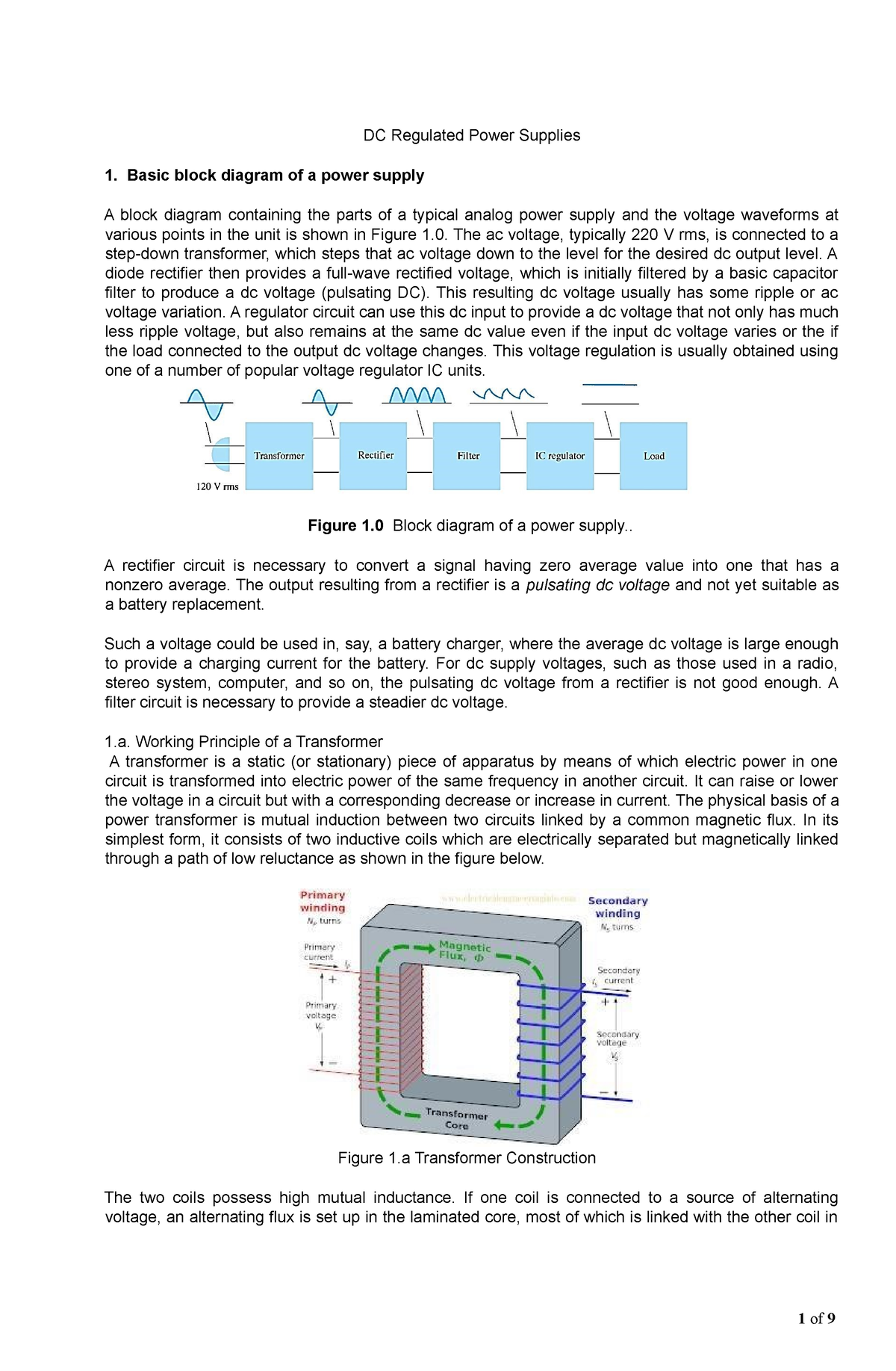 DC Regulated Power Supplies DC Regulated Power Supplies Basic block