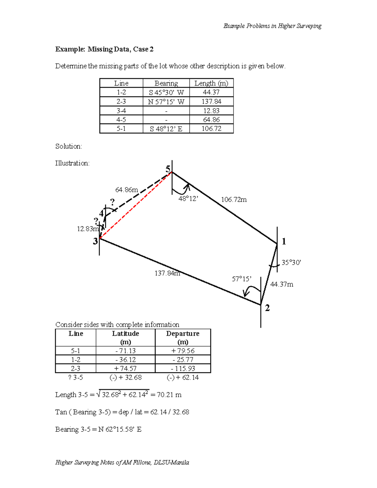 Pdfcoffee - review book - Example Problems in Higher Surveying Example ...