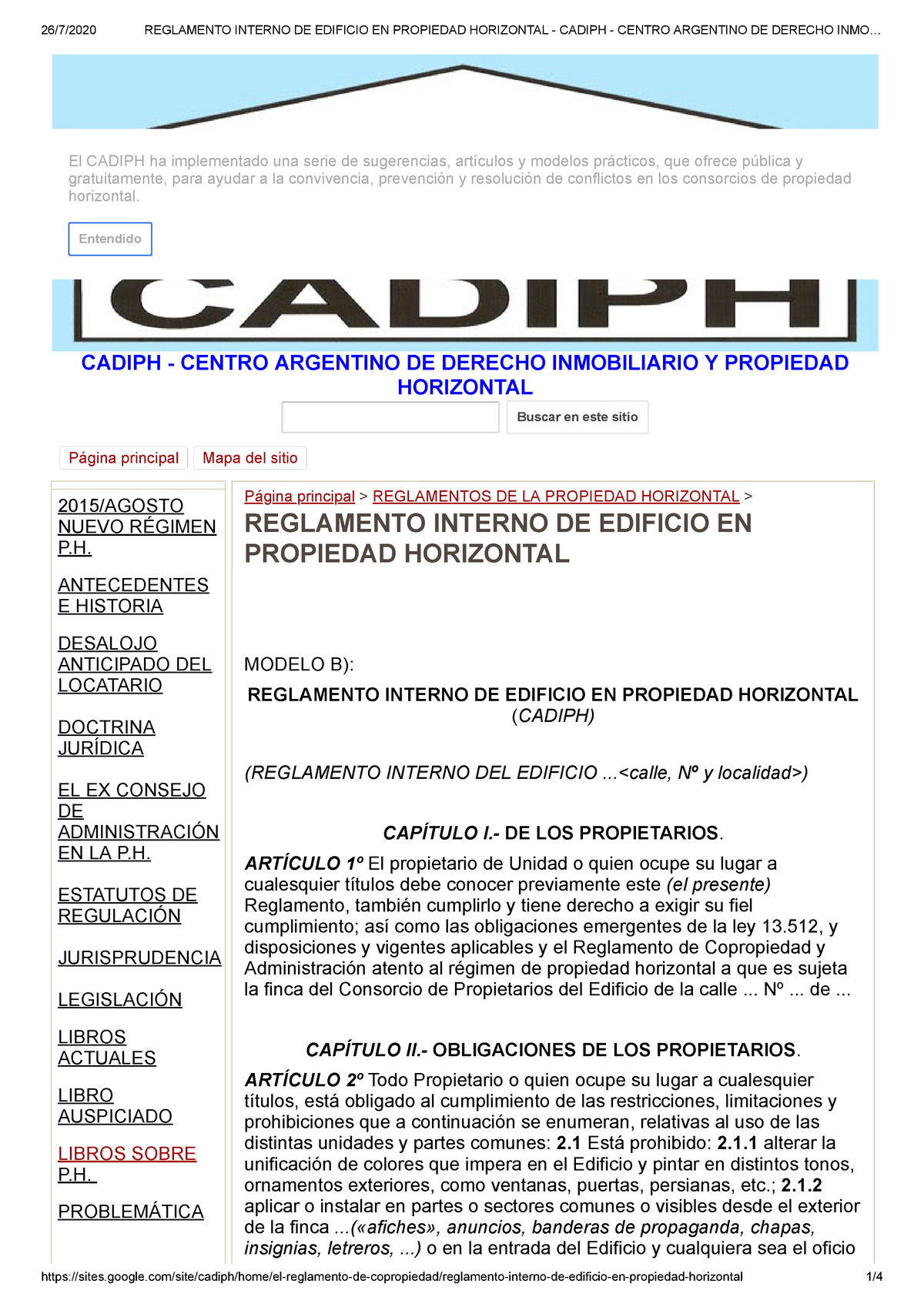 Reglamento Interno De Edificio En Propiedad Horizontal Cadiph Centro Argentino De Derecho 6893