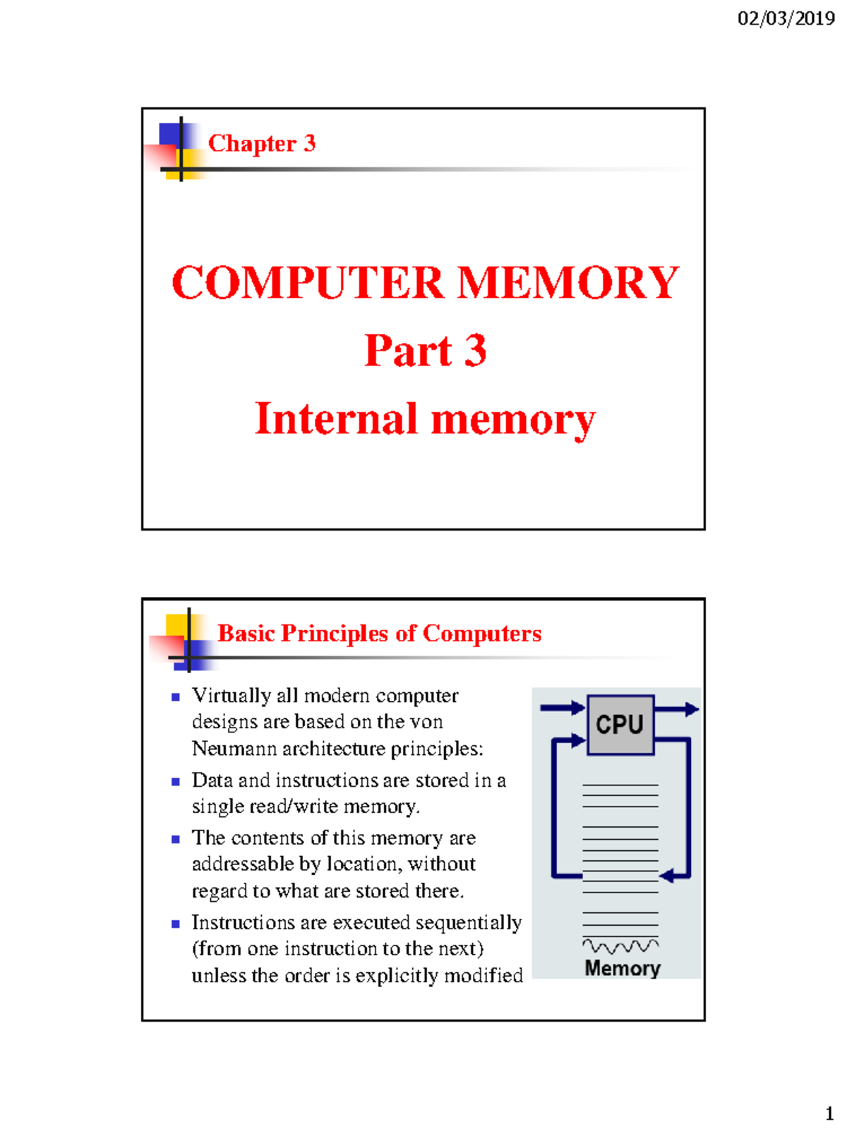 Chapter-3-P3 - Chapter-3-P3 - Chapter 3 COMPUTER MEMORY Part 3 Internal ...