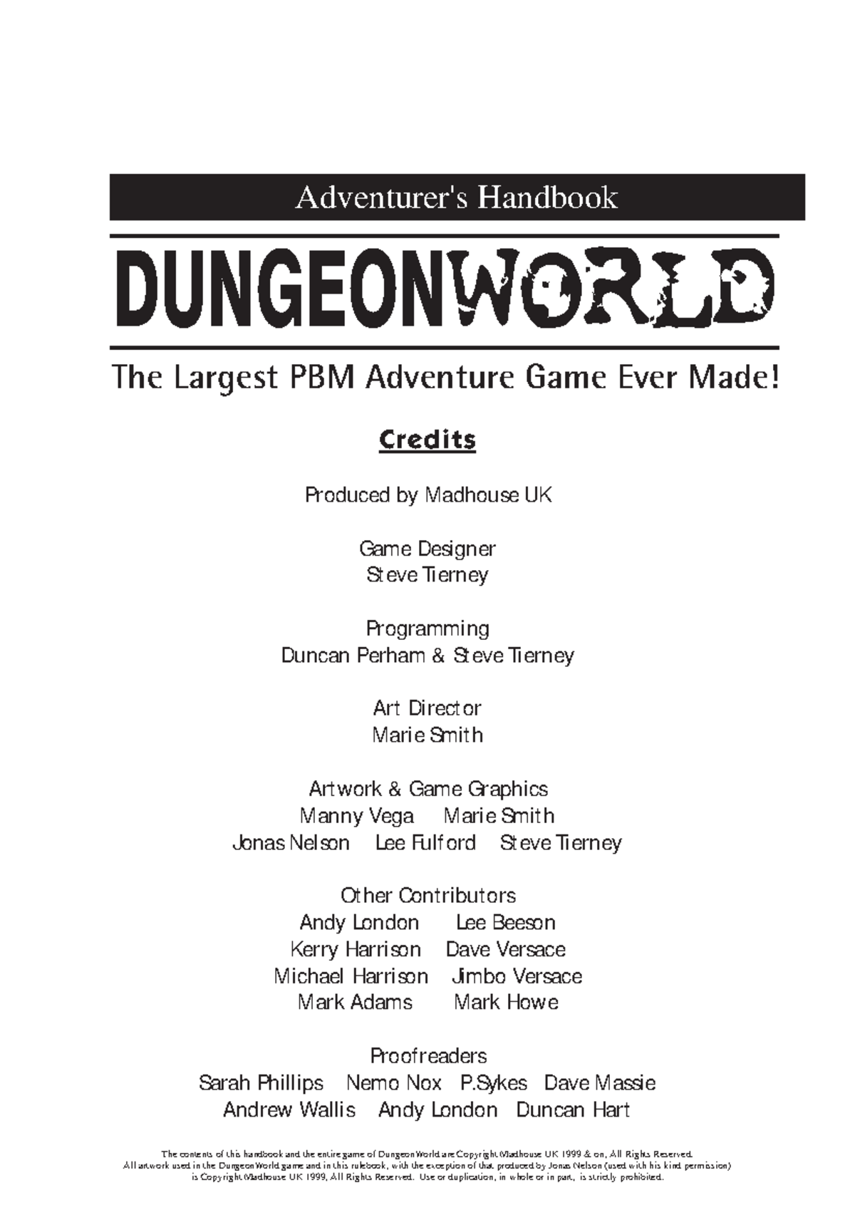 Dungeon World Rules dddddddddddddddwww DUNGEONWORLD The Largest PBM